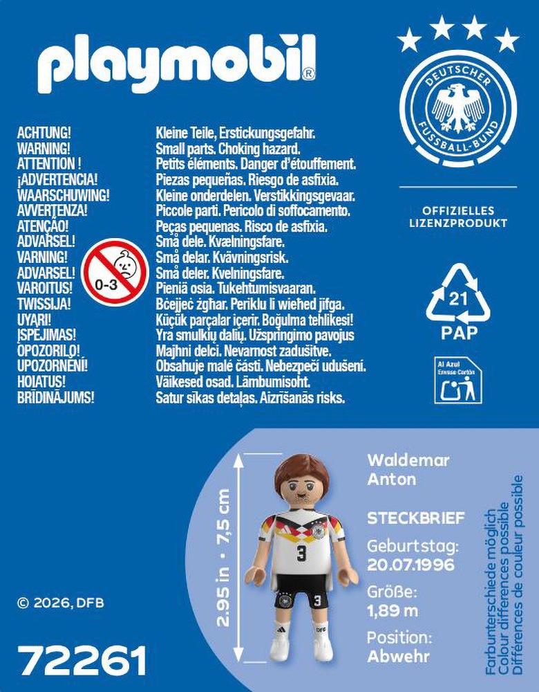 Playmobil® Jeu de construction »Waldemar Anton (72261), DFB« fabriqué en Europe