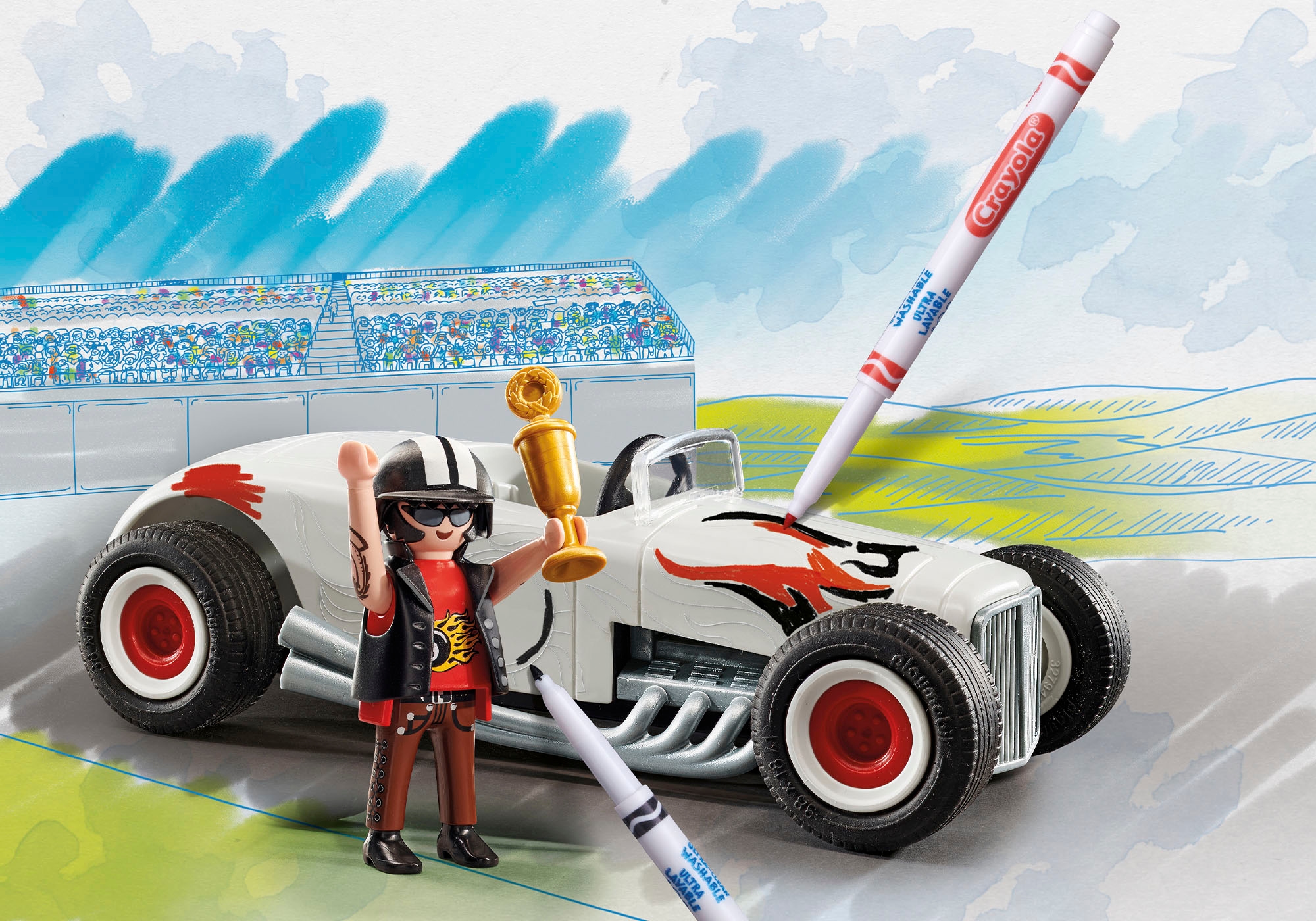 Playmobil® Konstruktions-Spielset »Rennauto (71376), Color« zum individuellem Gestalten