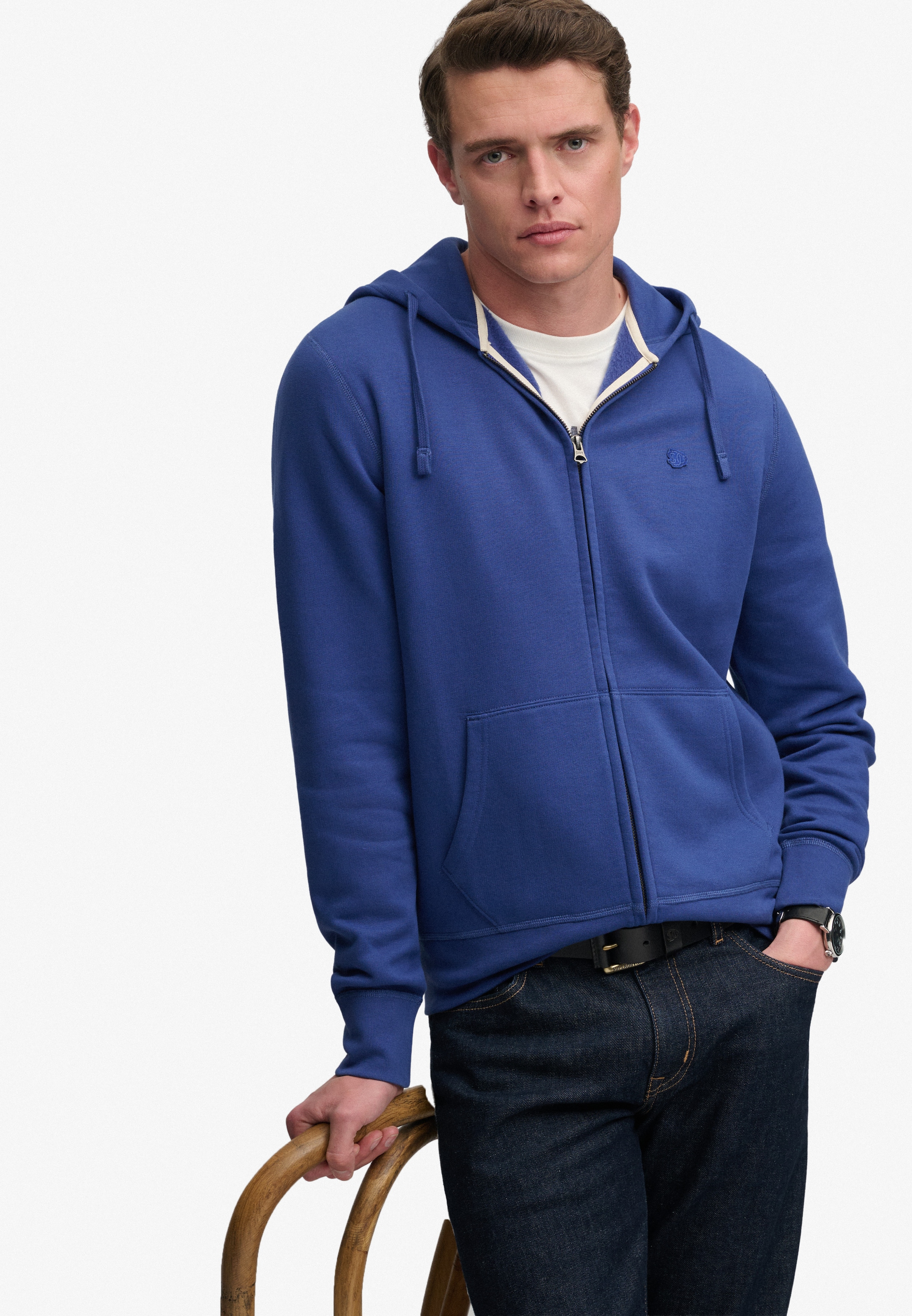 Superdry Sweat à capuche »ESSENTIAL SDCO LOGO ZIPHOOD« mélange coton, coupe régulière