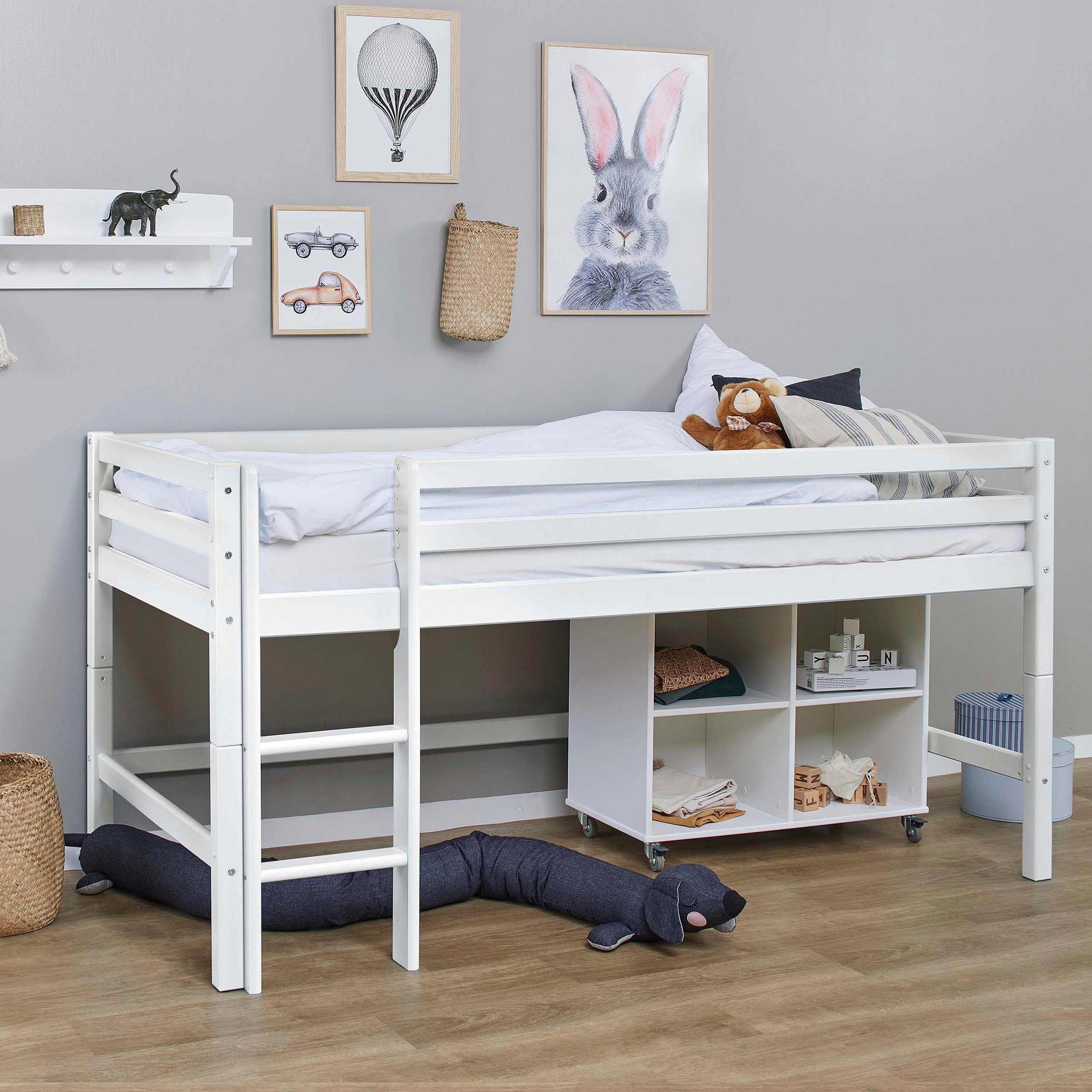 Hoppekids Hochbett »ECO Dream MY COLOR« Set, Bett,  90x200, umbaubar in Einzelbett, 4 Farben
