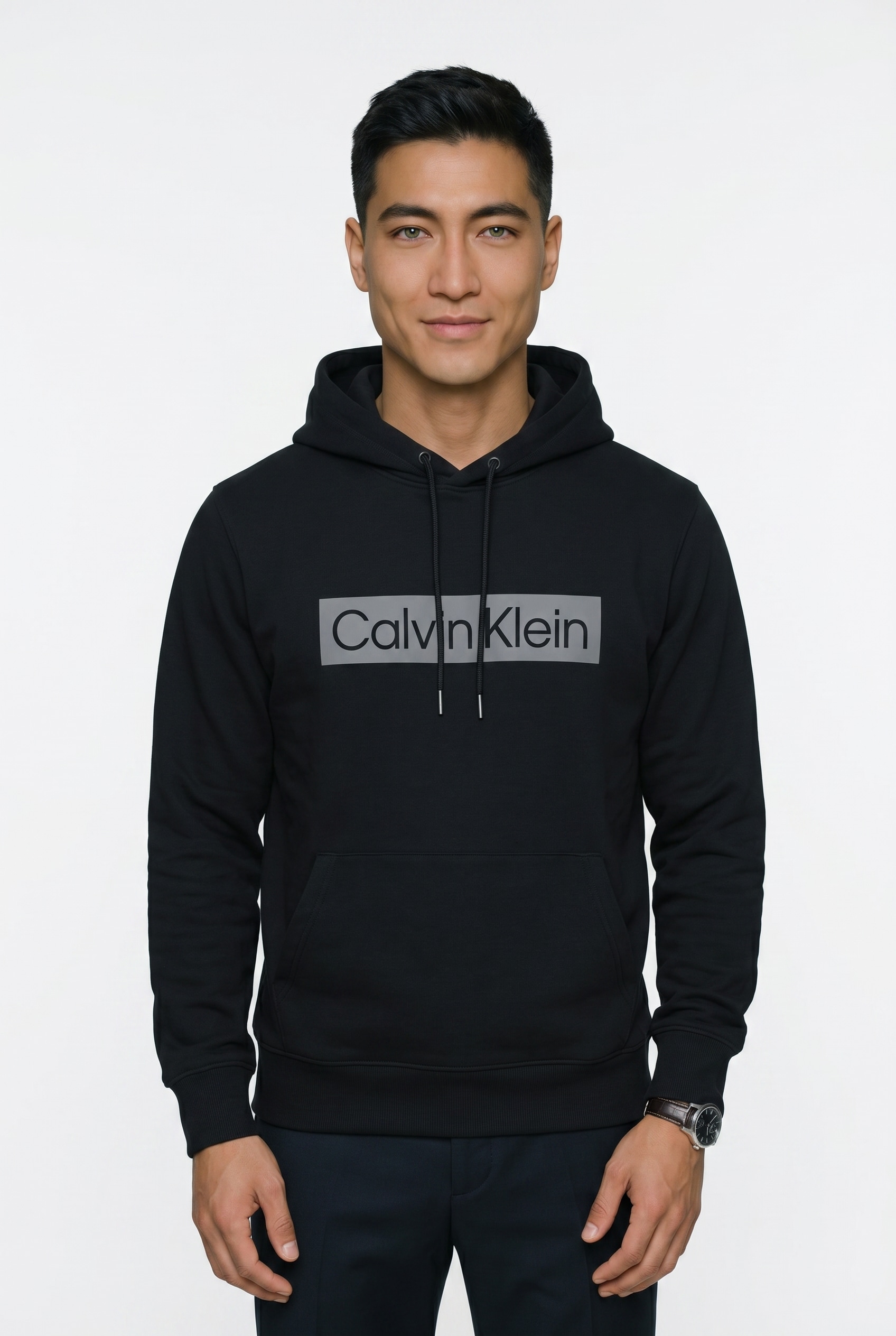 Calvin Klein Sweat à capuche , capuche avec cordon, coupe régulière, impression logo

