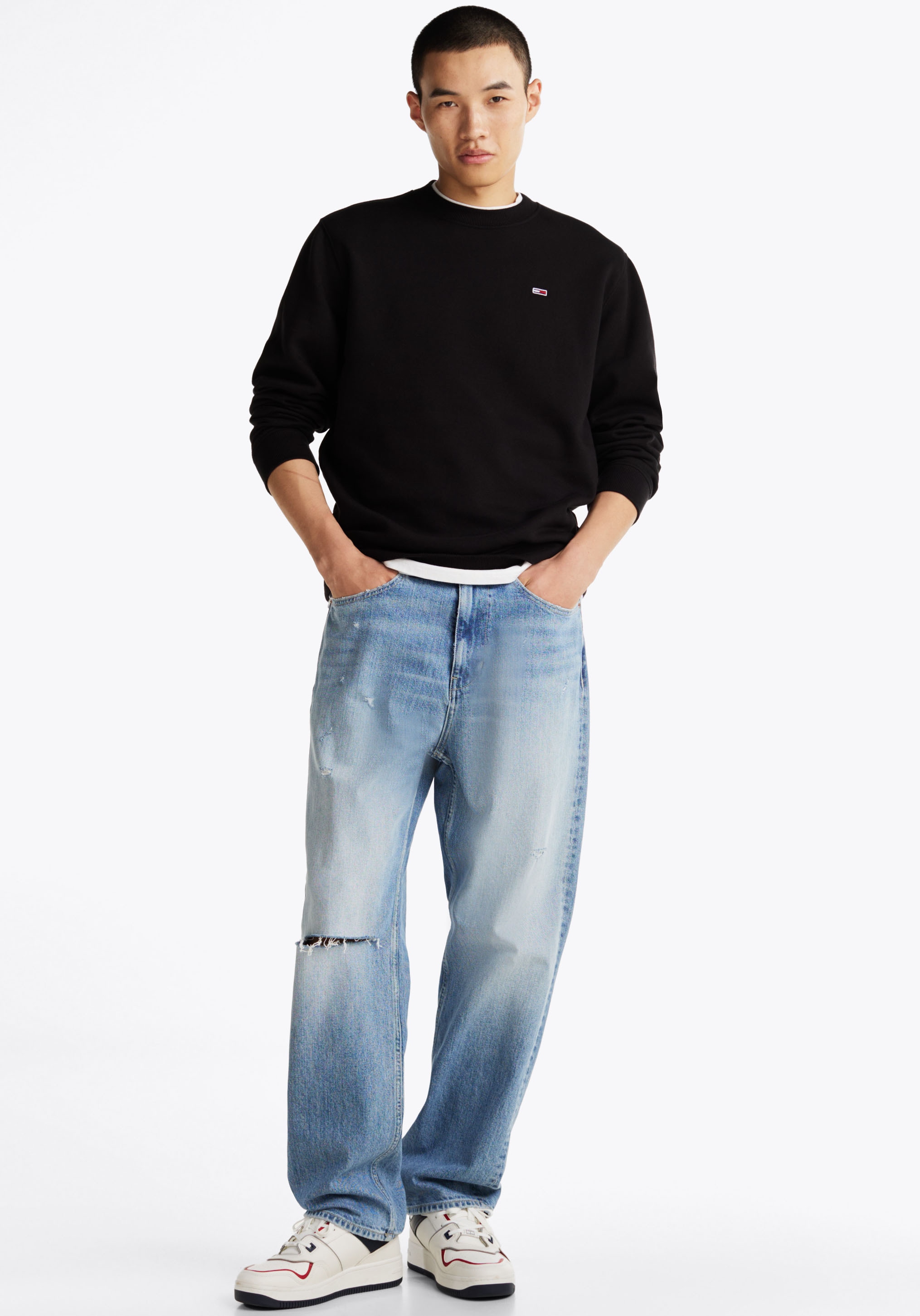 Tommy Jeans Sweat-shirt »TJM REGULAR FLAG CREW NECK«, Avec logo de marque brodé au niveau de la poitrine
