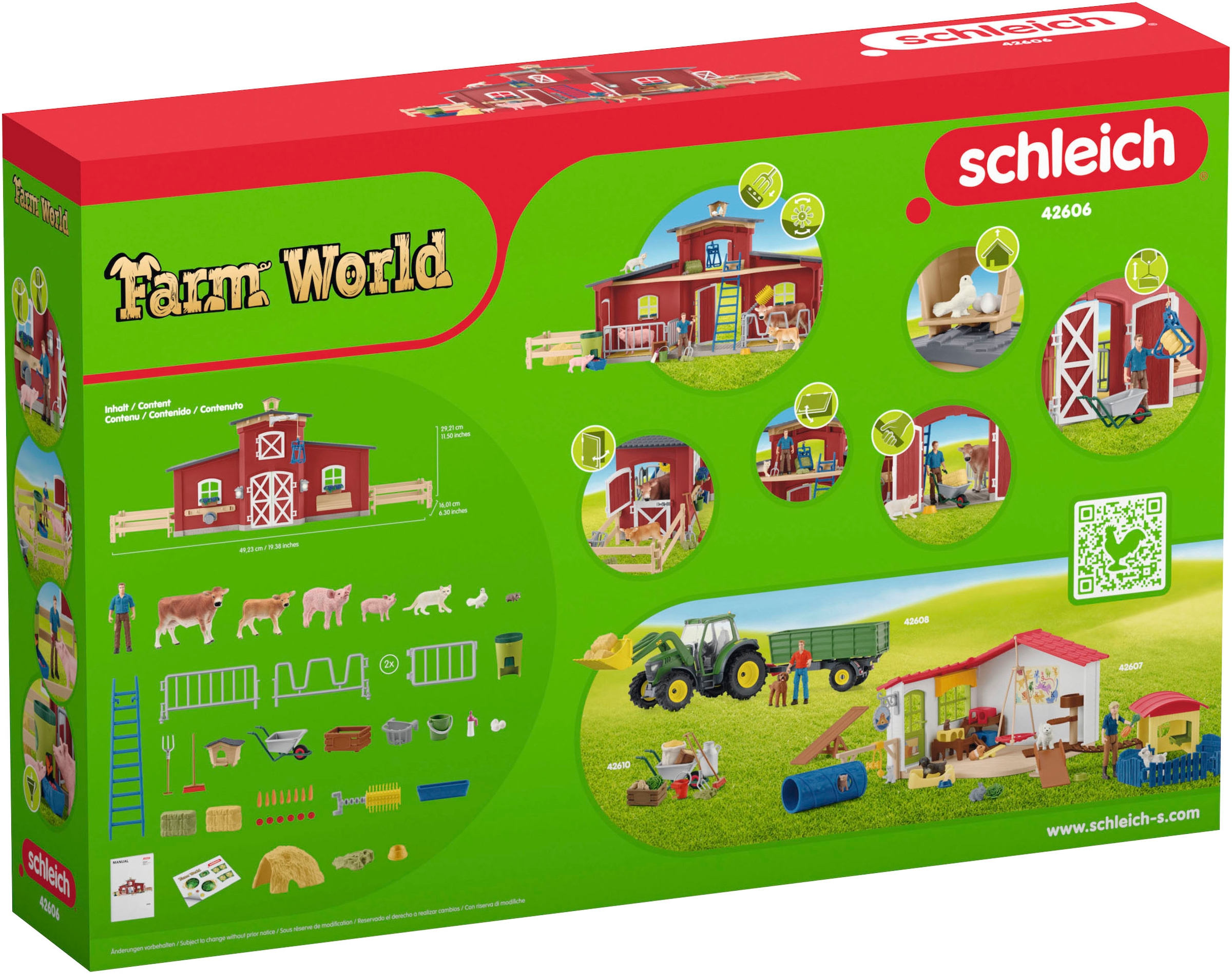 Schleich® Monde de jeu »FARM WORLD, Grosse Farm rot (42606)« Made in Europe