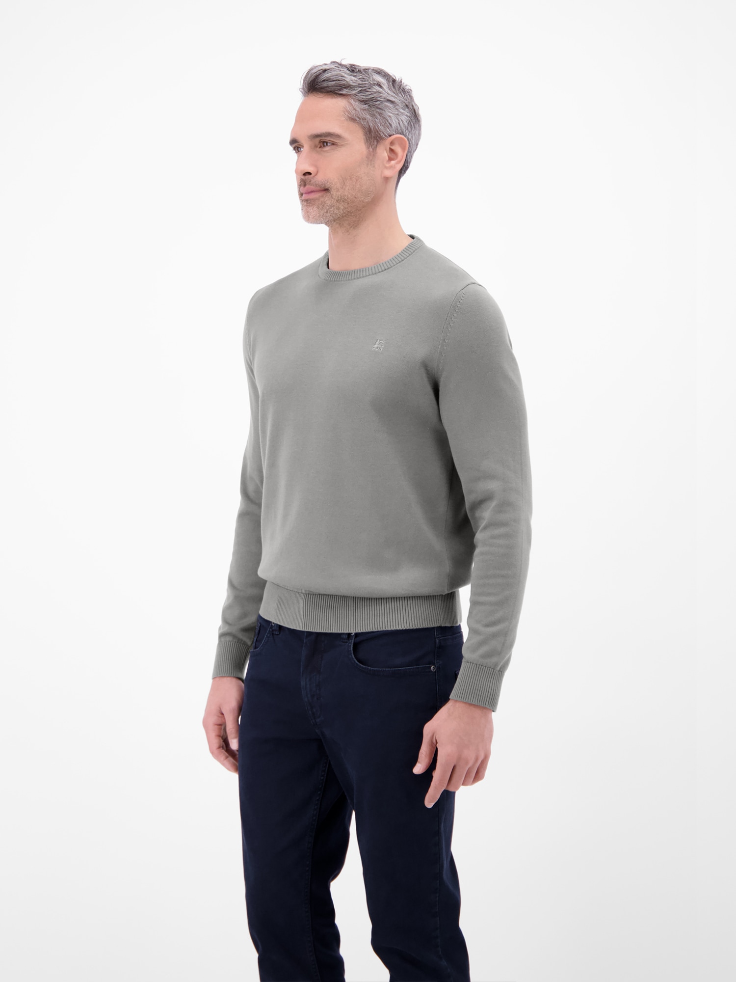 LERROS Strickpullover »Herren Strickpullover aus Baumwolle mit Crewneck Ausschnitt« Weicher Strick-Pullover, Rundhalsausschnitt, lange Ärmel, pflegeleicht