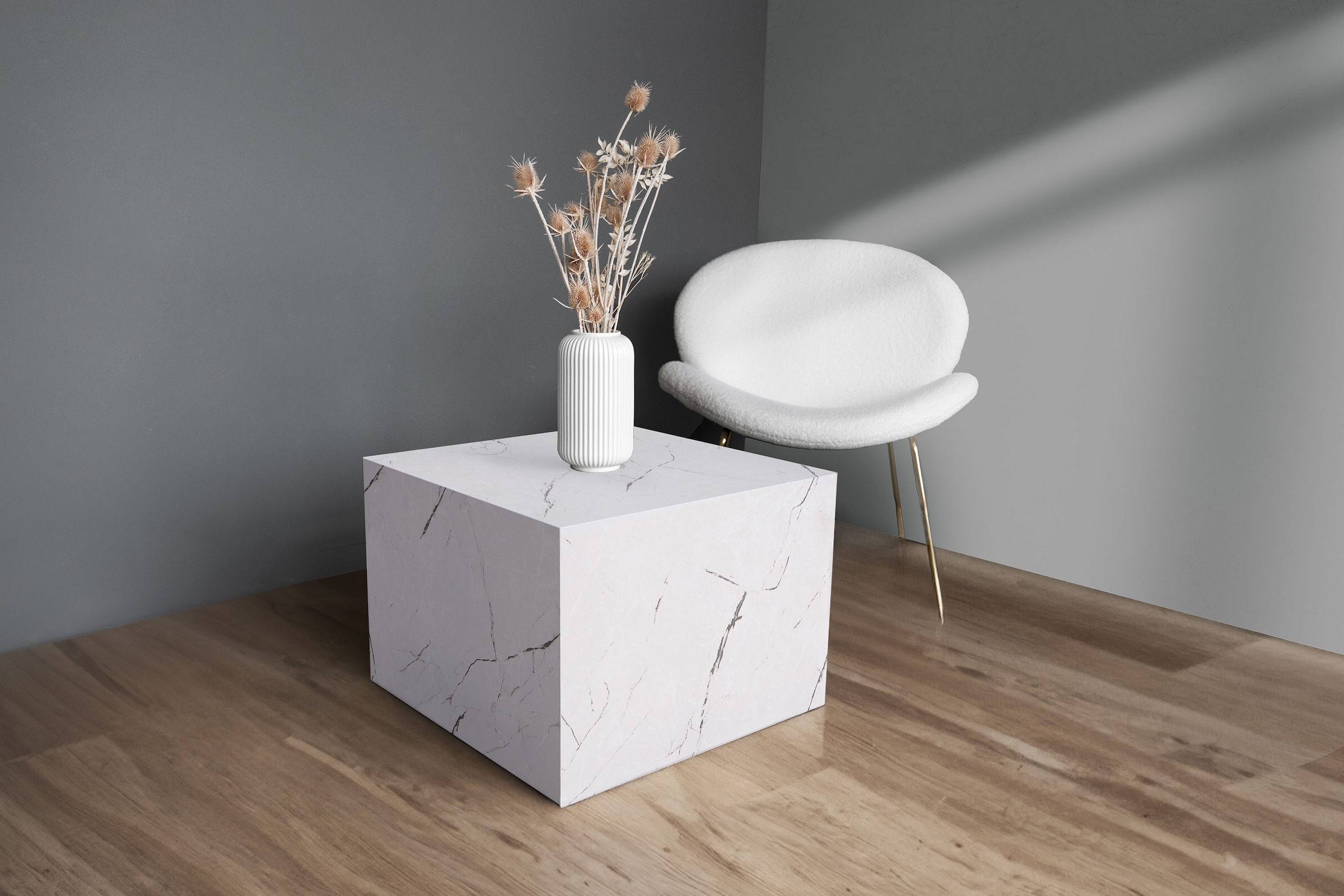 Kayoom Beistelltisch »Cuboid 125, modernes Design, robuste Konstruktion« 1 Stk. tlg. vielseitig einsetzbar, edle Oberfläche, robuste Konstruktion