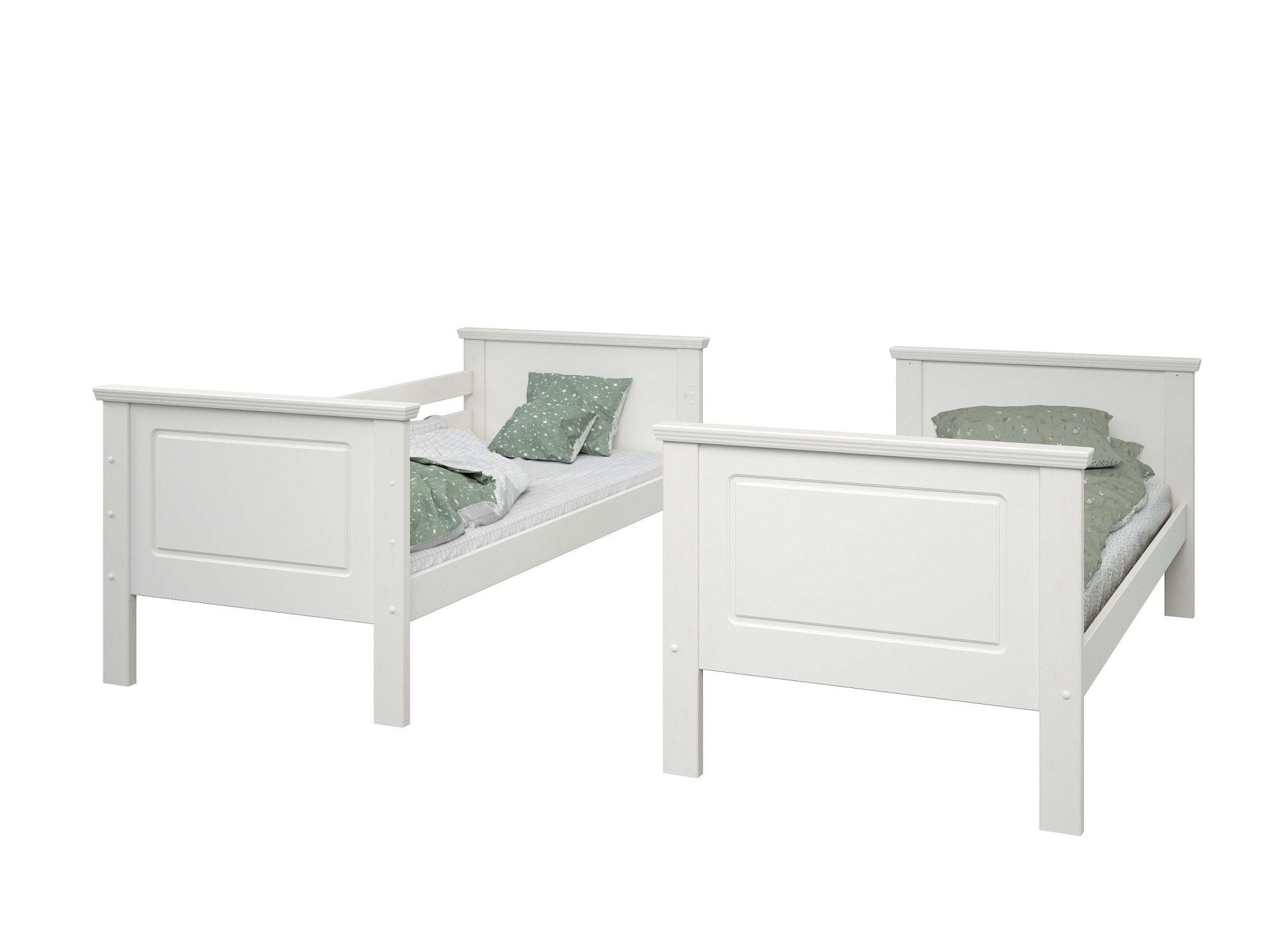 GOODproduct Lit superposé »Erik, teilbar in 2 Einzelbetten, Kassettenoptik, Landhausstil« mit Lattenroste, Massivholz, Made in EU