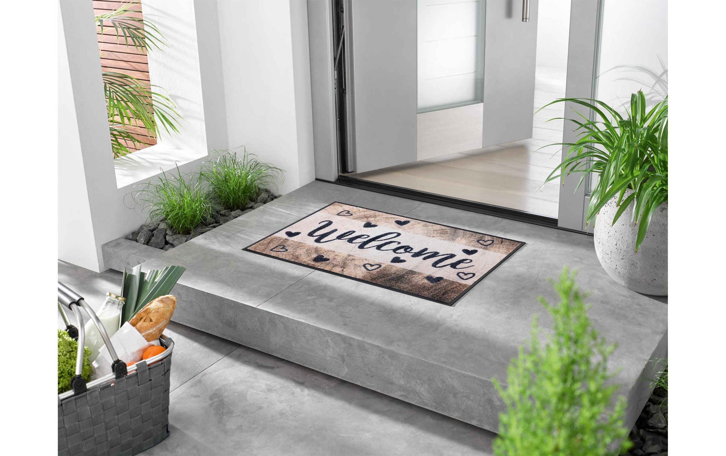 wash+dry by Kleen-Tex Tapis de sol »Wooden Welcome Fussmatte« Carré