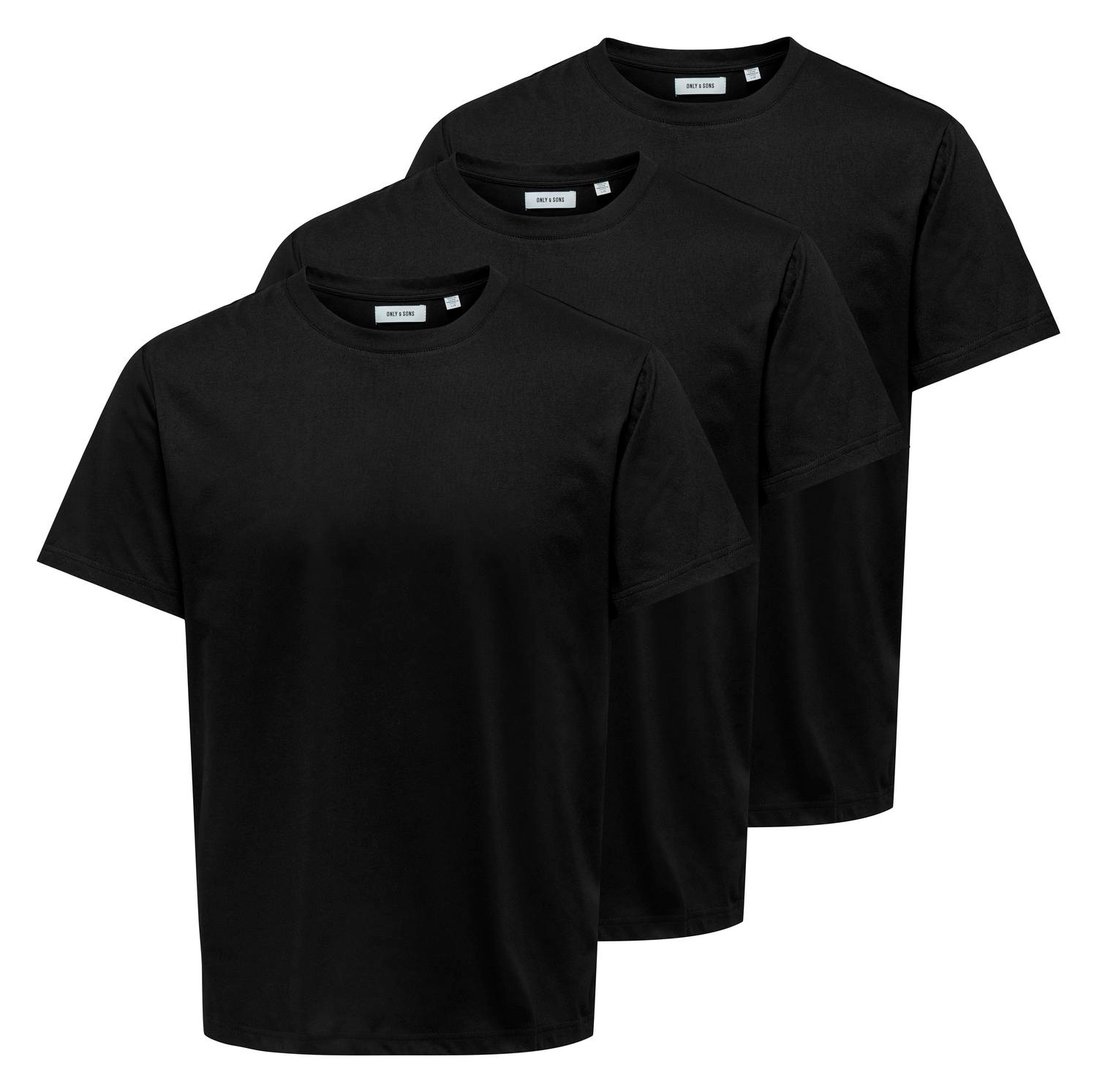 ONLY & SONS Shirt à col rond »ONSJEFF REG SS TEE 3-PACK OTL« Packung, 3