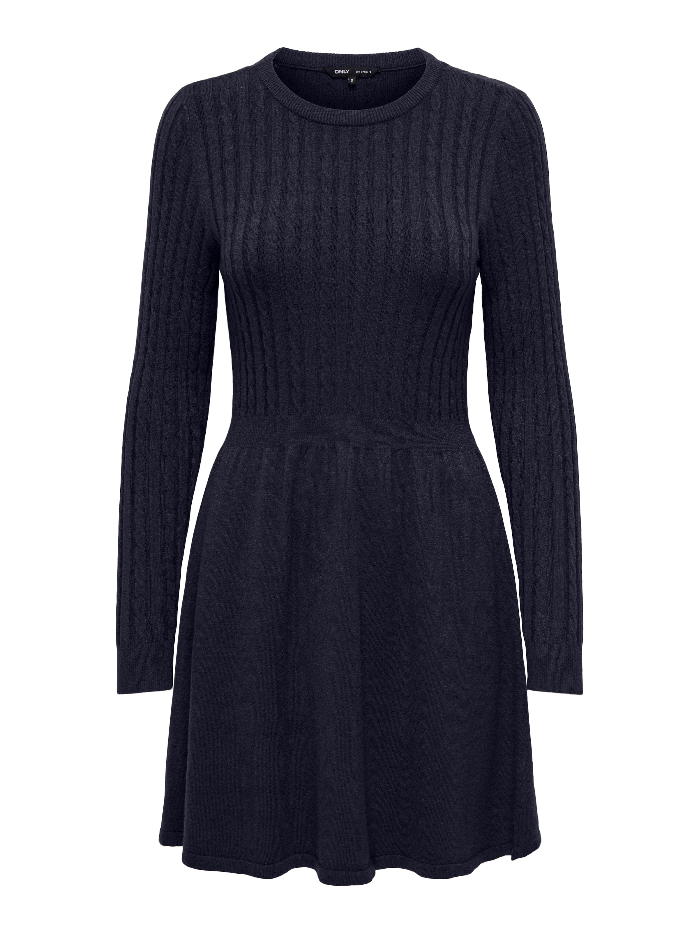 ONLY Robe en tricot »ONLFIA LS CABLE DRESS KNT« mélange viscose, coupe régulière