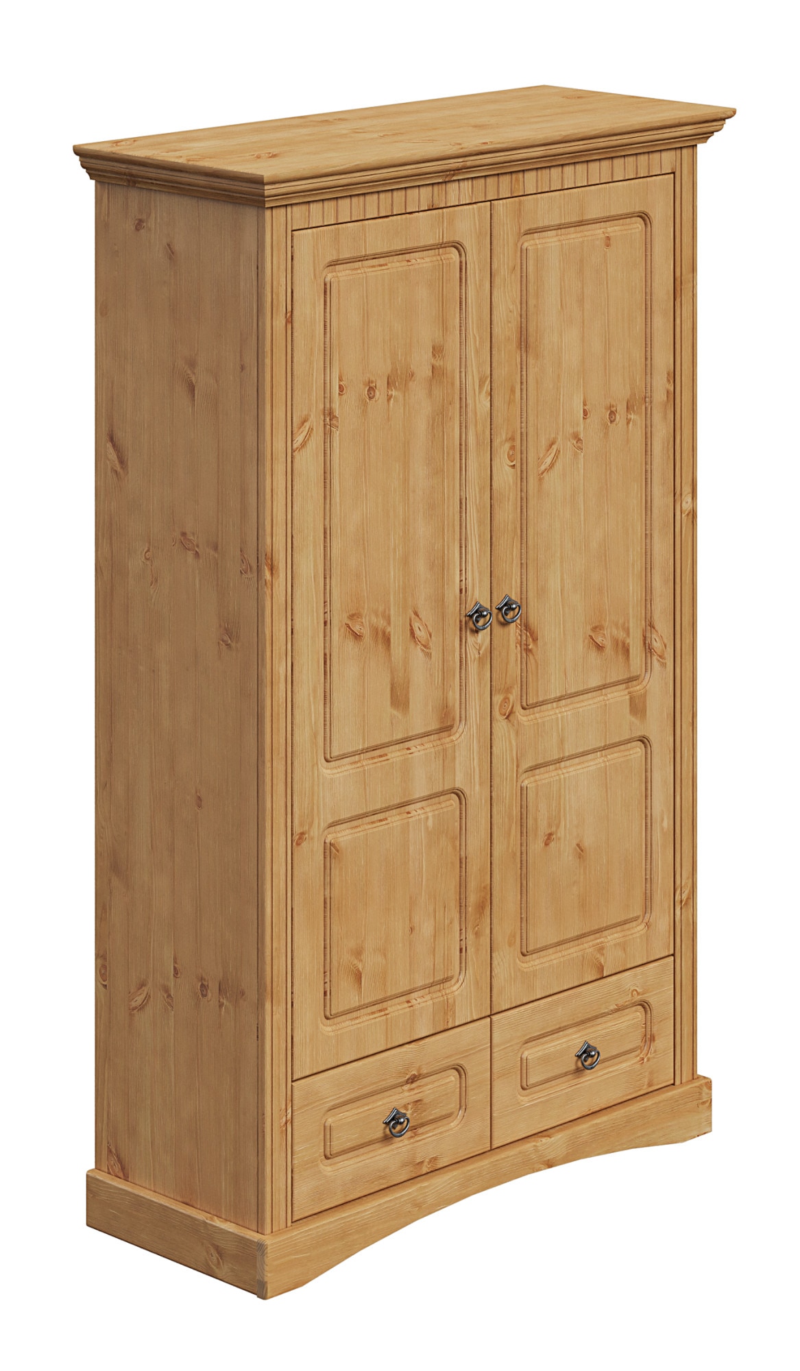 GOODproduct Armoire à linge »Rustic« B/T/H: 94/39/150 cm,  aus massiver Kiefer, FSC®, schöne Kassettenoptik, mit Ringgriffen