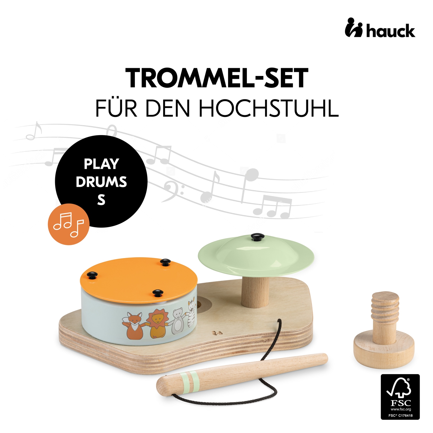 Hauck Jouet instrument de musique »Play Drums S, hauck Animals« für Hauck Play Tray; FSC® - schützt Wald