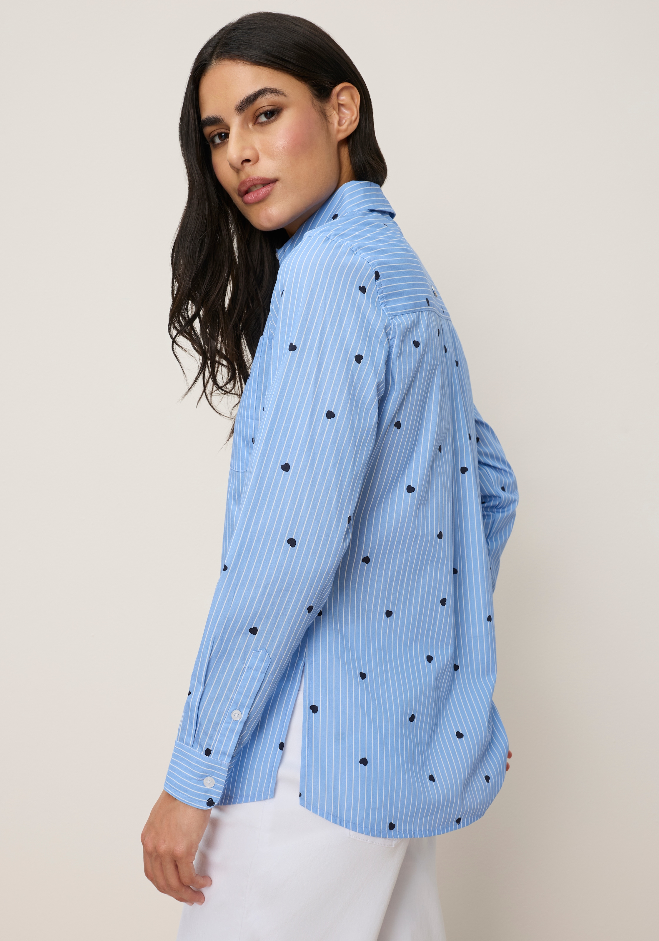 Tamaris Blouse chemise »mit verspieltem Herzen-Design« en coton