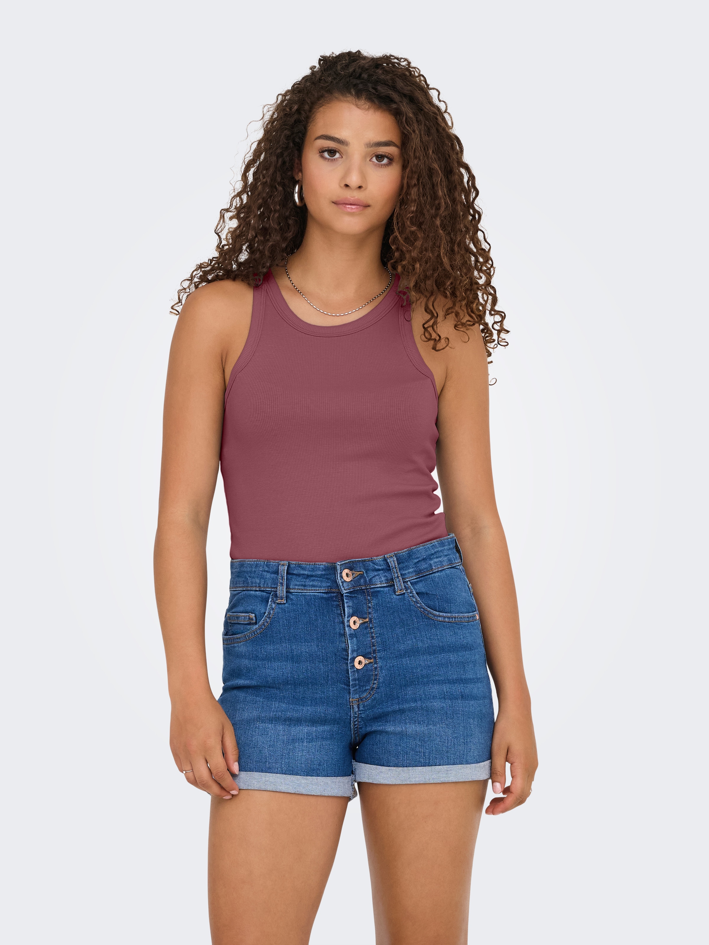 ONLY Débardeur »ONLLINDSAY TANK TOP 2 PACK« Paquet, 2 pièces mélange de coton