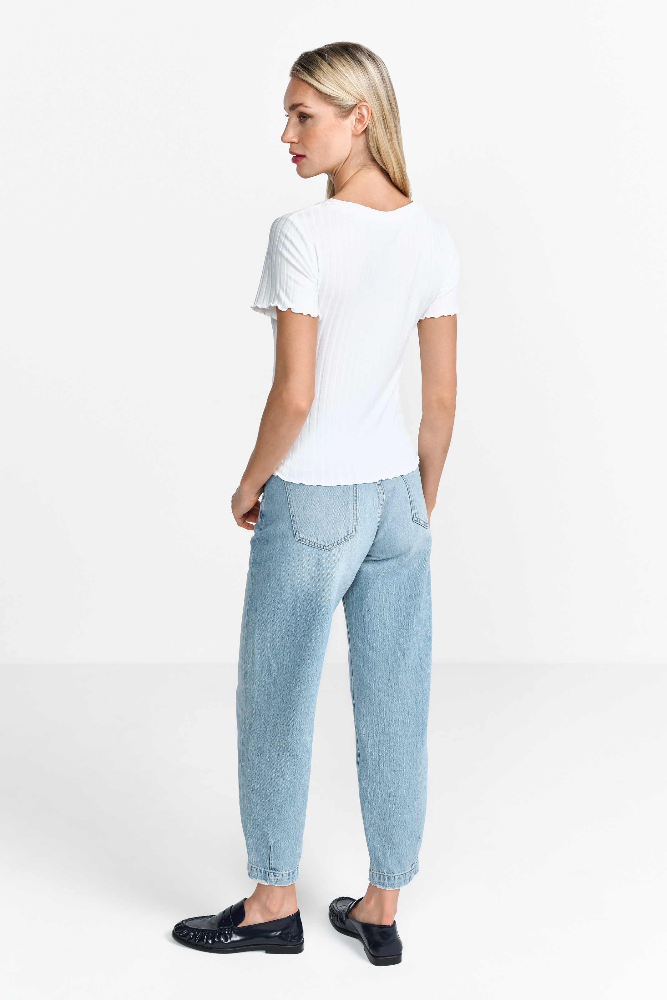 RICHROYAL T-shirt à manches courtes Mit gewelltem Saum an Rumpf und Ärmeln