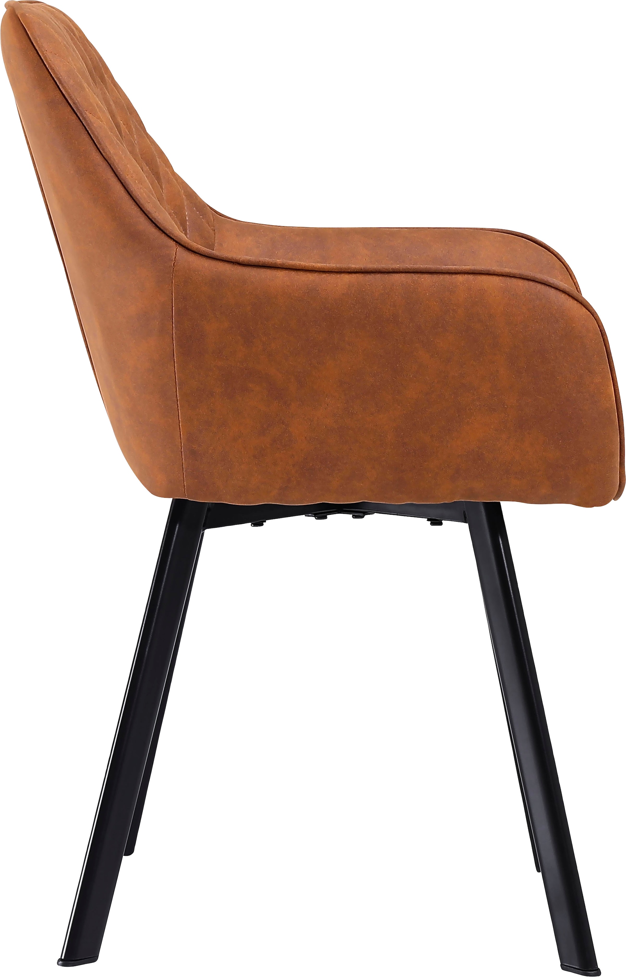 SalesFever Chaise avec accoudoirs »Cardiff Bequemer Esszimmerstuhl« (Set) 2 cuisEdles Doppelset: Rückenlehnen mit charmanter Rautensteppung