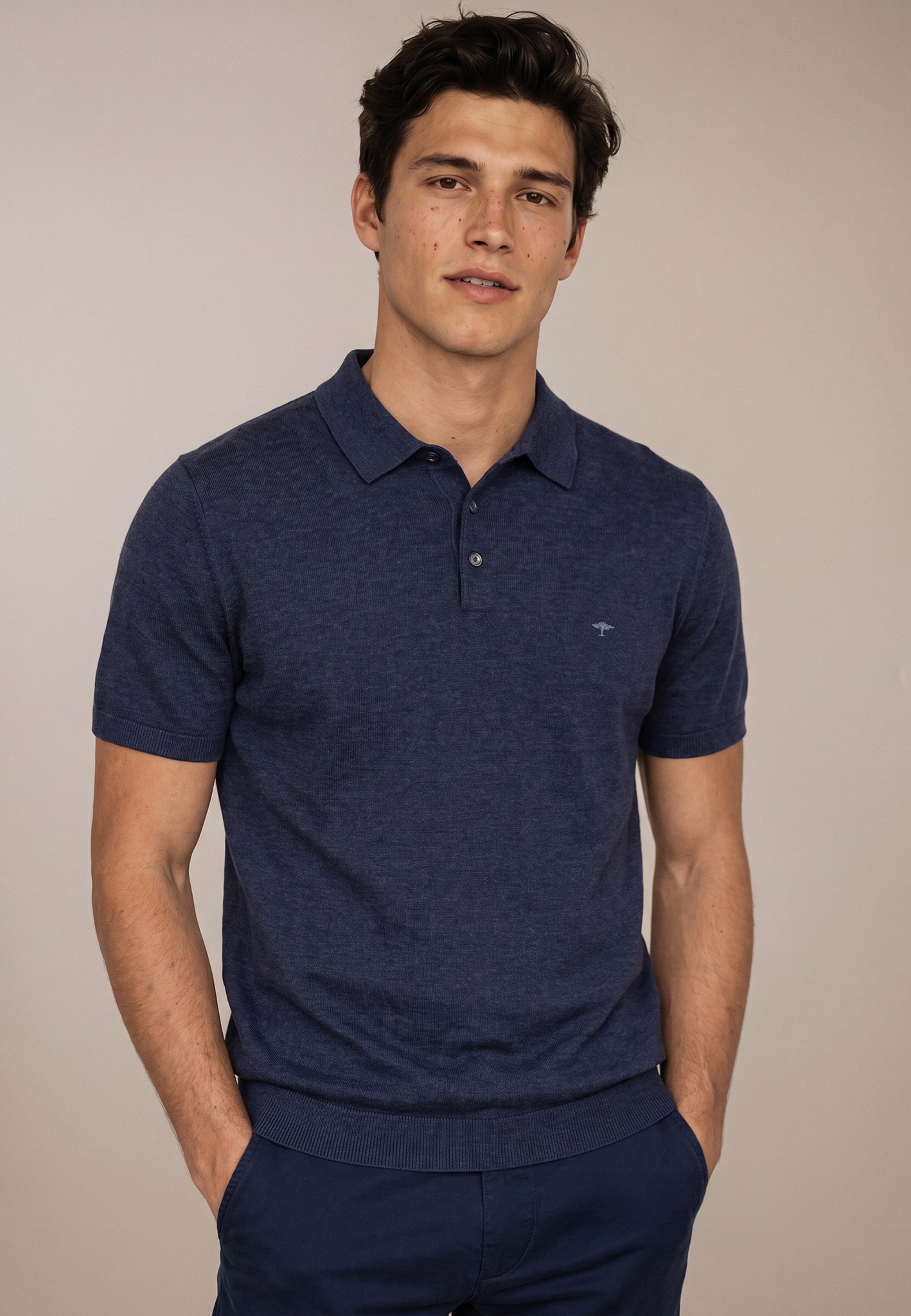 FYNCH-HATTON Pull à col polo T-shirt d'été avec broderie