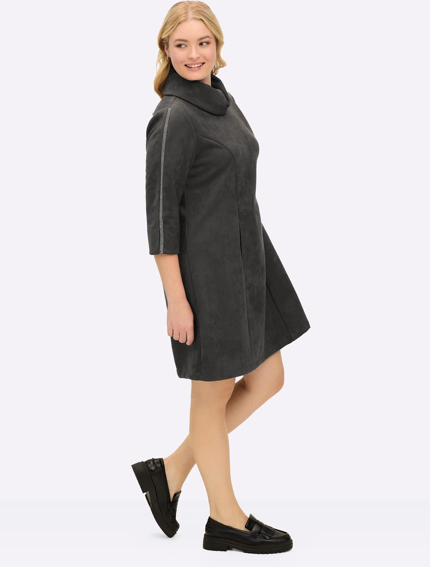 Sheego Robe en ligne A »Velours-Kleid«