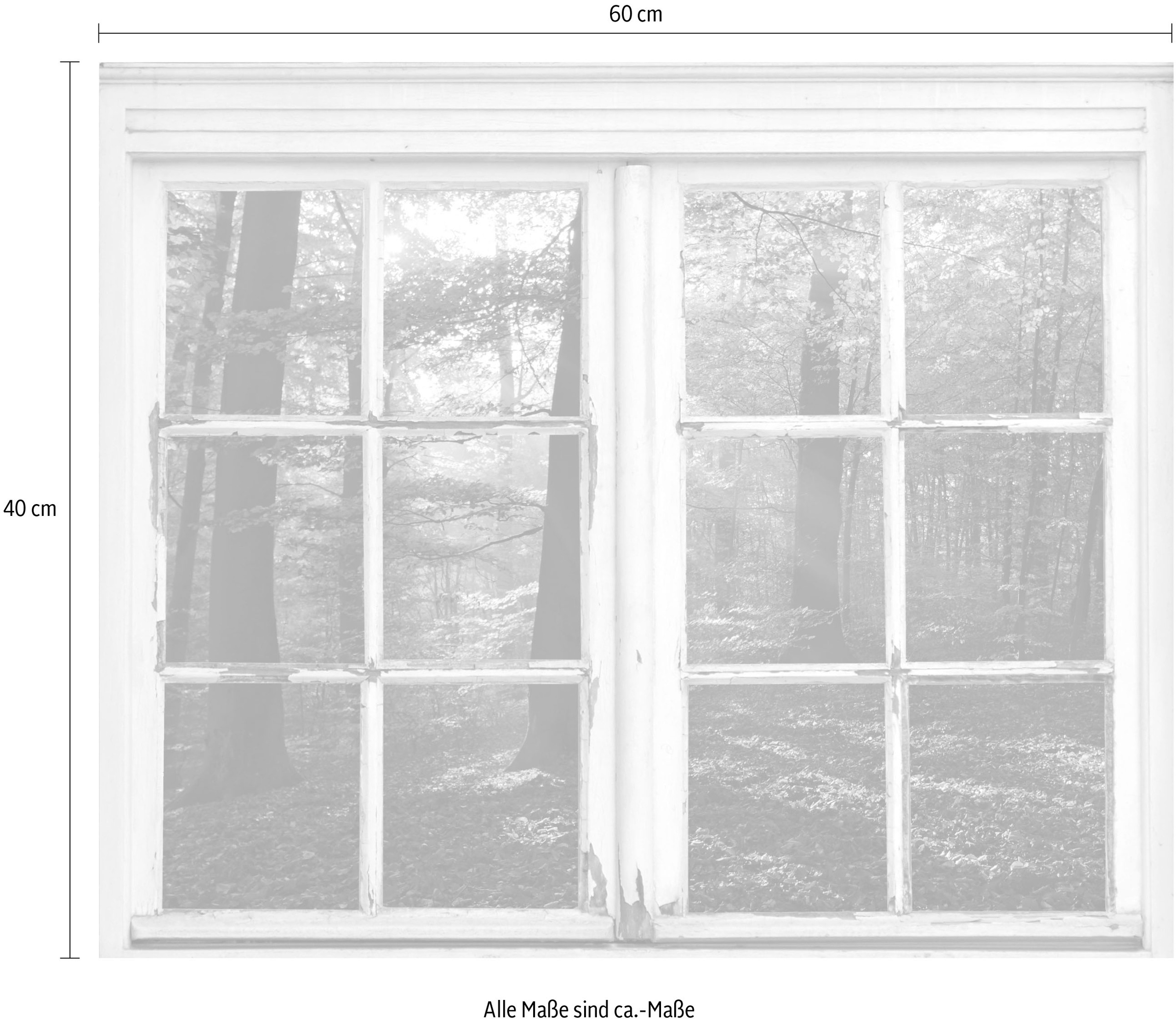 queence Autocollants muraux »Wald« Wandsticker, Wandbild, selbstklebend, 3D, Fenster