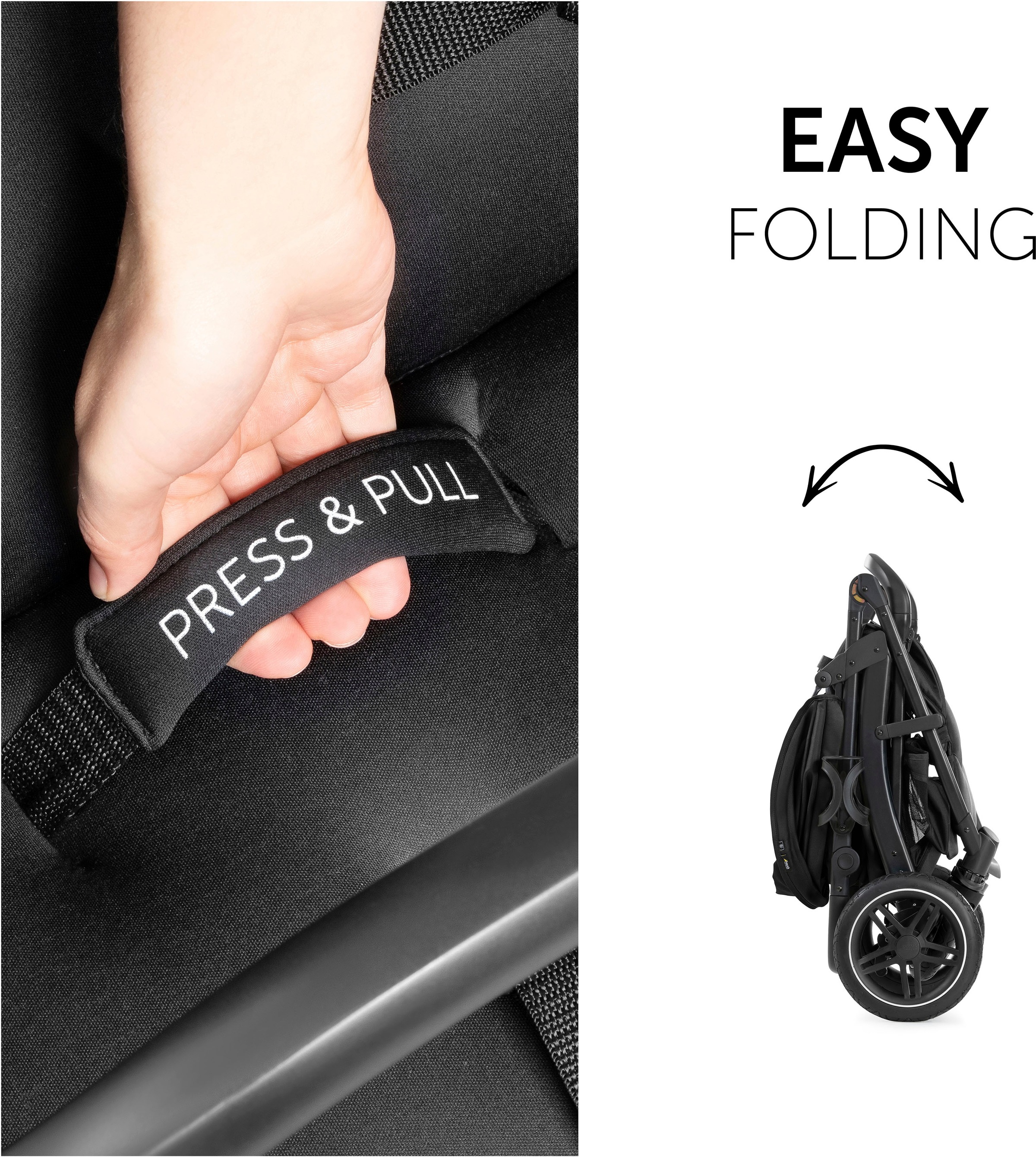 Hauck Kinder-Buggy »Rapid 4D, schwarz« 25 kg mit Getränkehalter und schwenk- und feststellbaren Vorderrädern