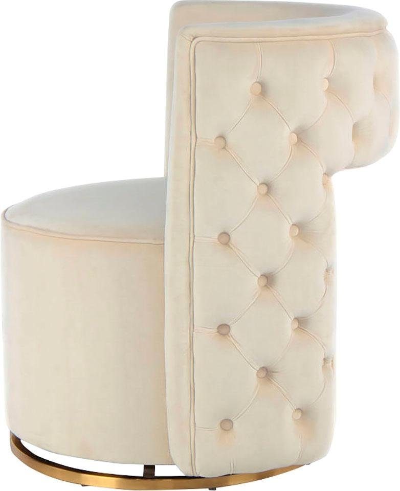Kayoom »Drehsessel Beverly 125, drehbar, Gestell aus Eisen,samtige Oberfläch« 1 cuis tlg. rond, glamour, dos matelassé, fauteuil pivotant arrondi