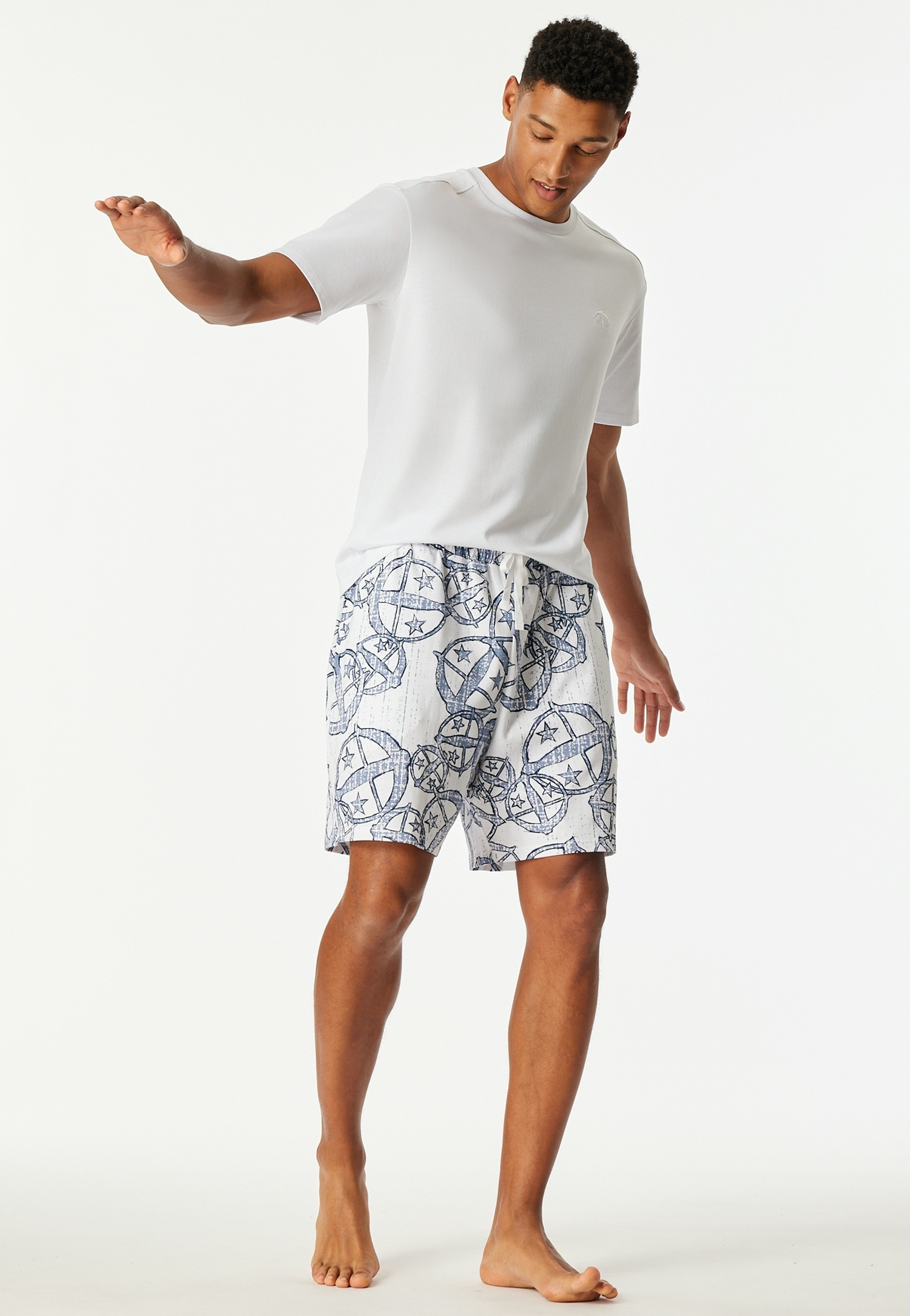 Schiesser Pyjamashorts »Schiesser 150 Years«  seitliche Taschen, Allover-Druck, Baumwolle