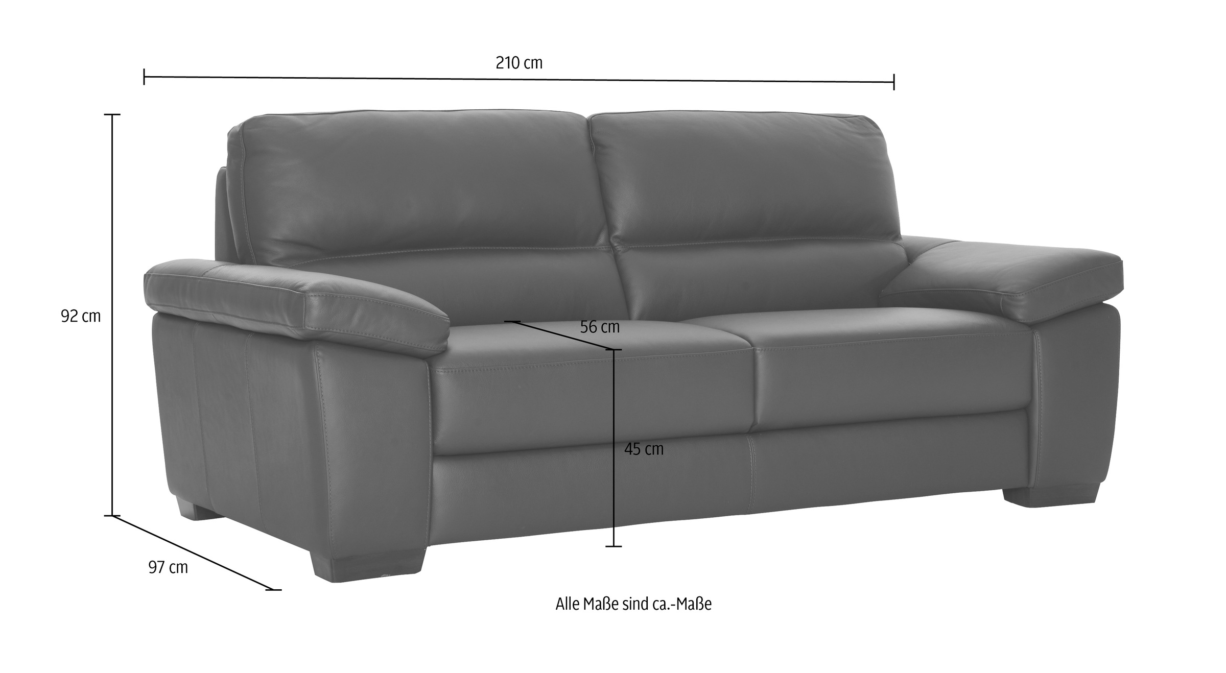 CALIA ITALIA 3-places »Gaia, Sofa im edlen Design und mit erstklassigem Sitzkomfort« aus pflegeleichtem Luxus-Microfaser Ginevra Hydro Care