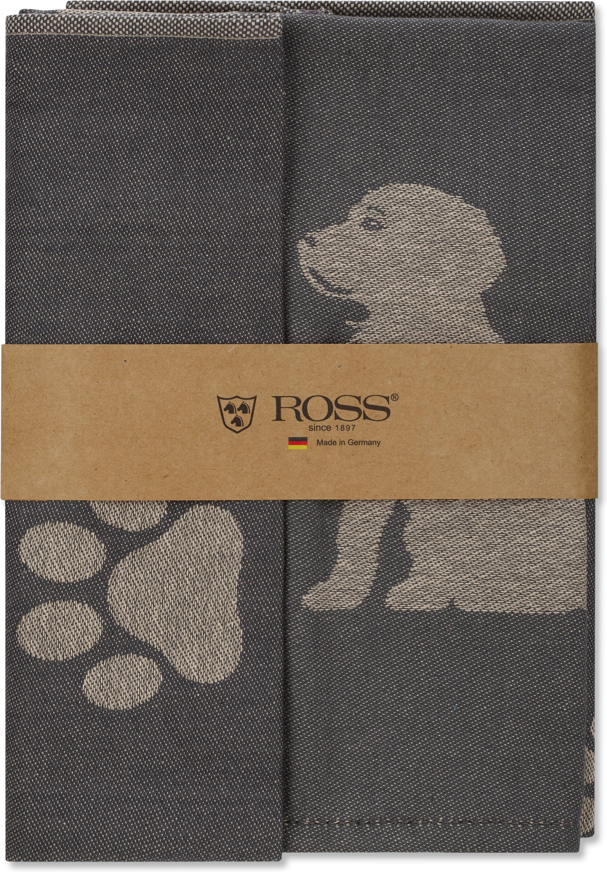 ROSS Chiffon à vaisselle »2er-Set Hundeliebe + Hundepfoten«