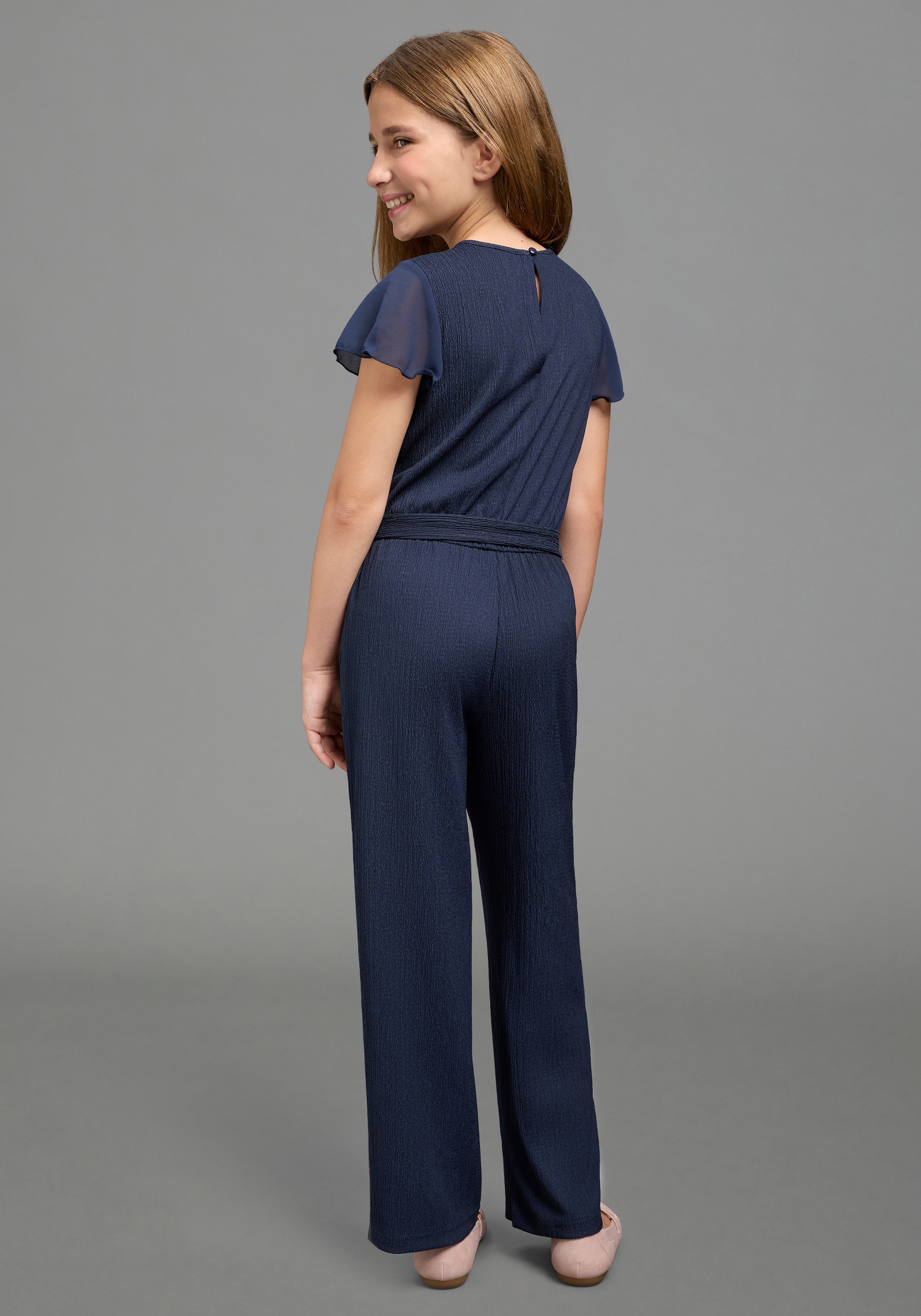 KIDSWORLD Overall »Festlicher Jumpsuit mit Chiffon-Ärmeln« Festlicher Einteiler mit Chiffon, mit Babylock-Ärmelabschluss