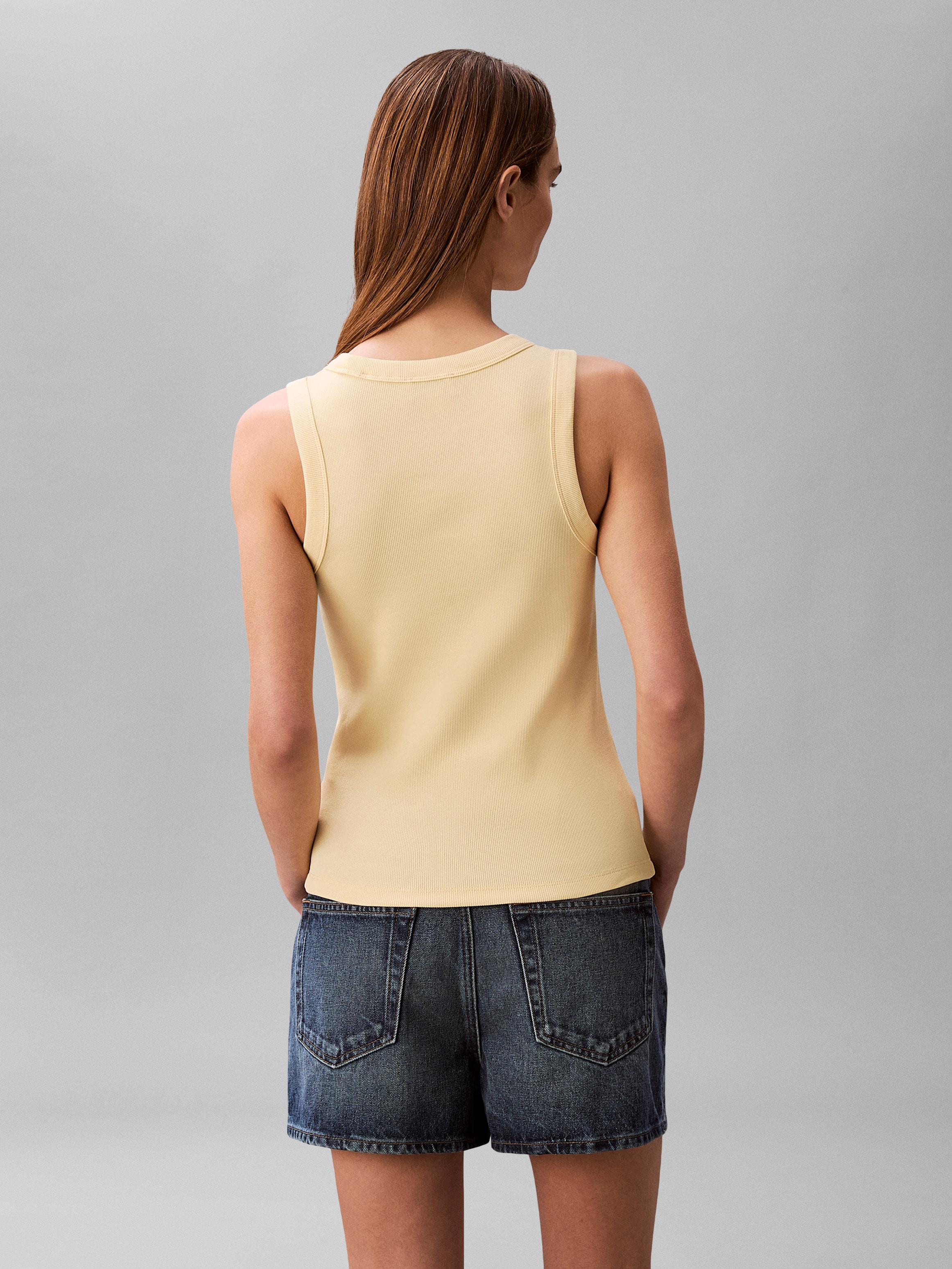 Calvin Klein Jeans Débardeur »MONOGRAM RIB TANK« Figurbetonte Passform mit Rundhalsausschnitt