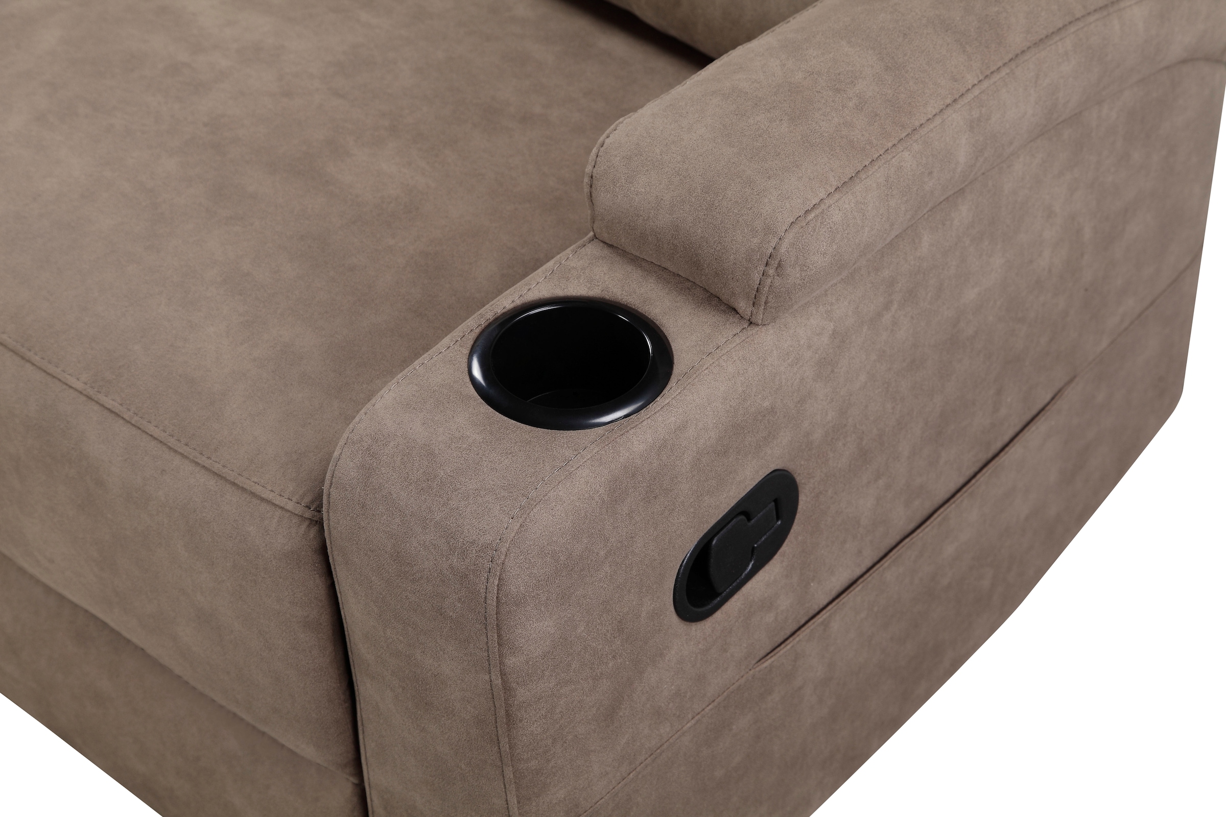 GOODproduct Canapé d'angle »NAPORI Microfaser, Multimediasofa, 3er Kinosessel XXL, L-Form« canapé cinéma avec fonction relaxation, porte-boissons, compartiment de rangement et coffre