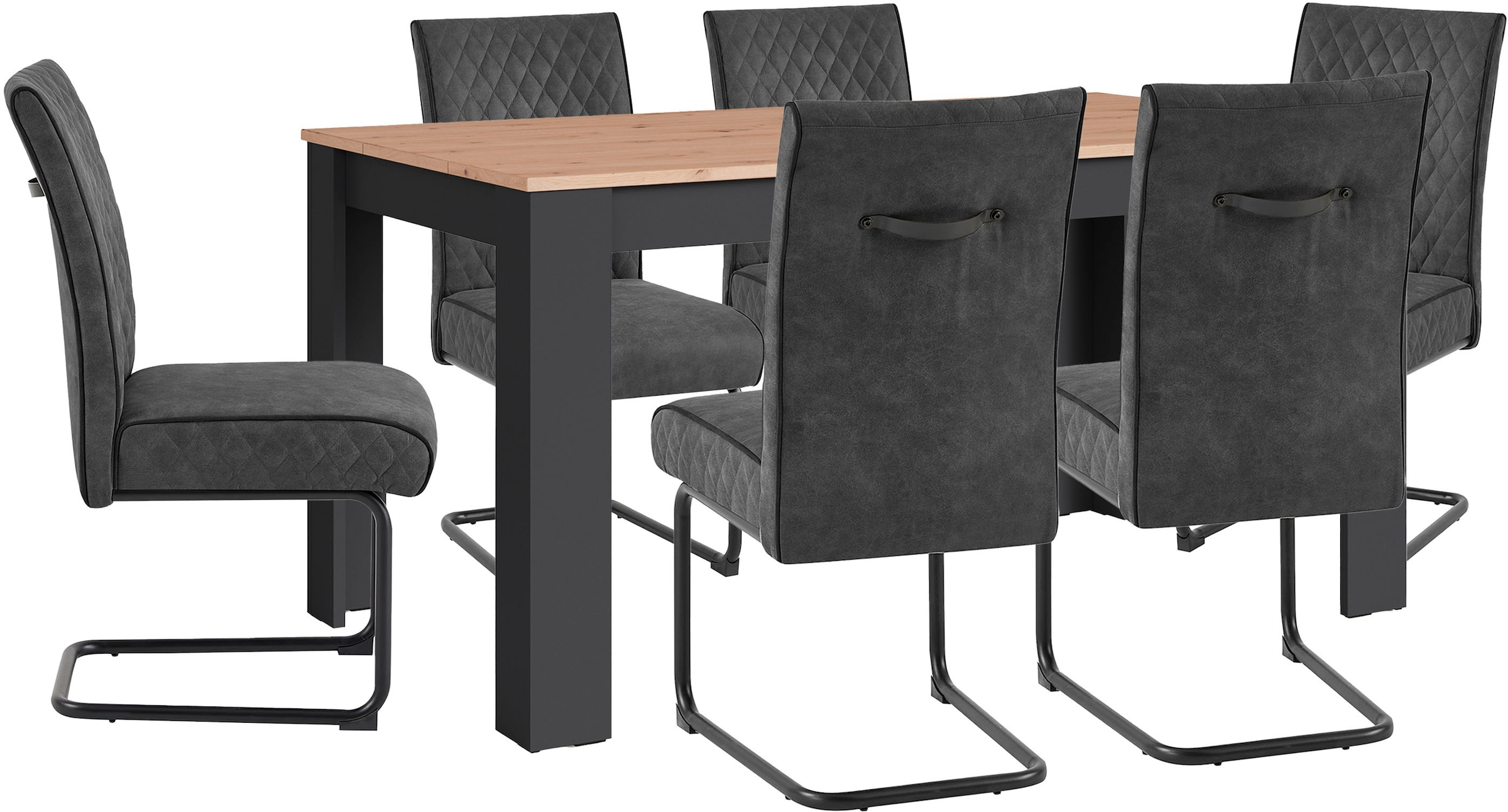 byLIVING Table de salle à manger »Nori« Küchentisch in Eicheoptik, Gestell wahlweise anthrazit oder weiss