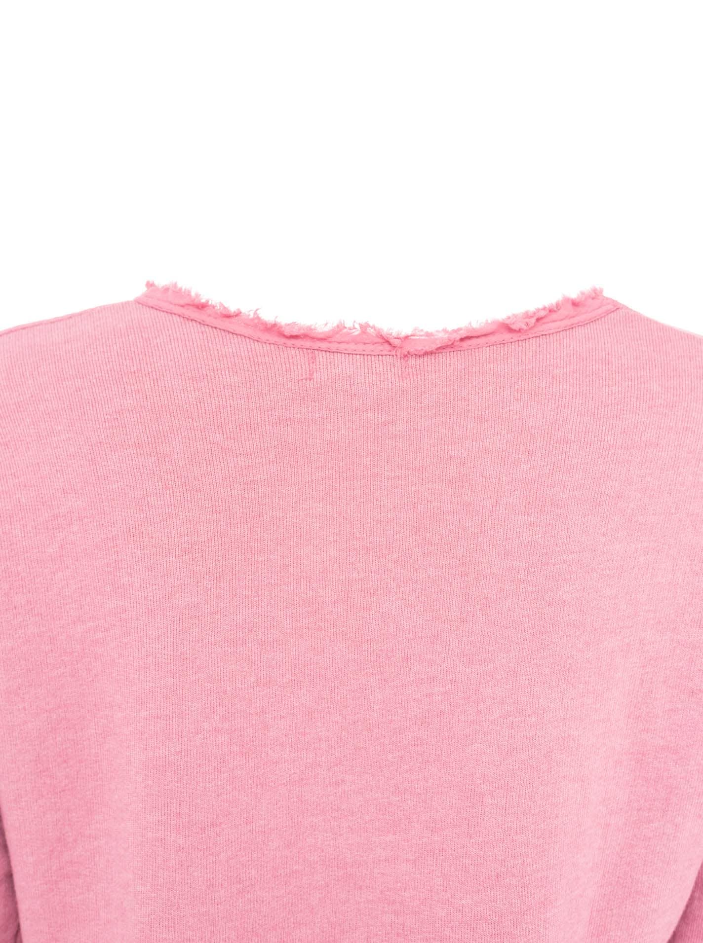 Zwillingsherz Sweat-shirt »"Positive Mind"«, ausgefranster V-Ausschnitt, Used Look, Langarm, Schriftzug
