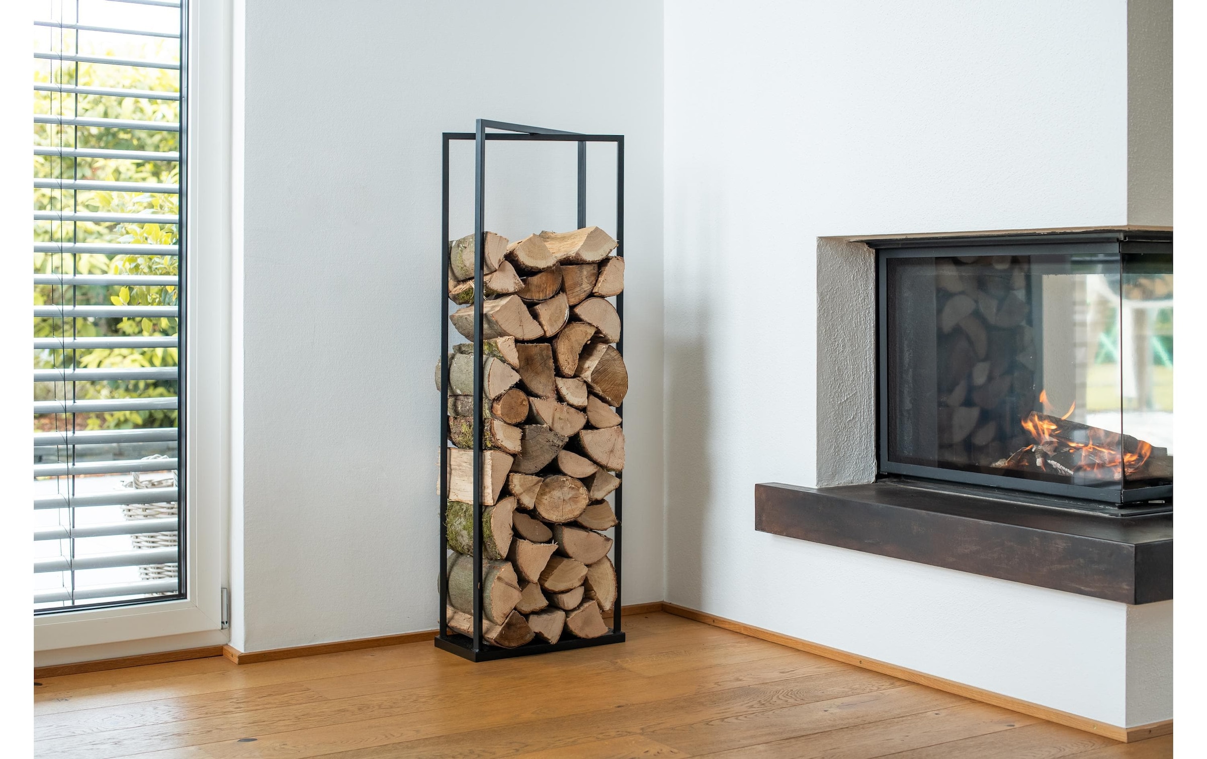 WESTMANN Étagère pour bois de cheminée »Xavier« noir, LxPxH : 40x20x120cm