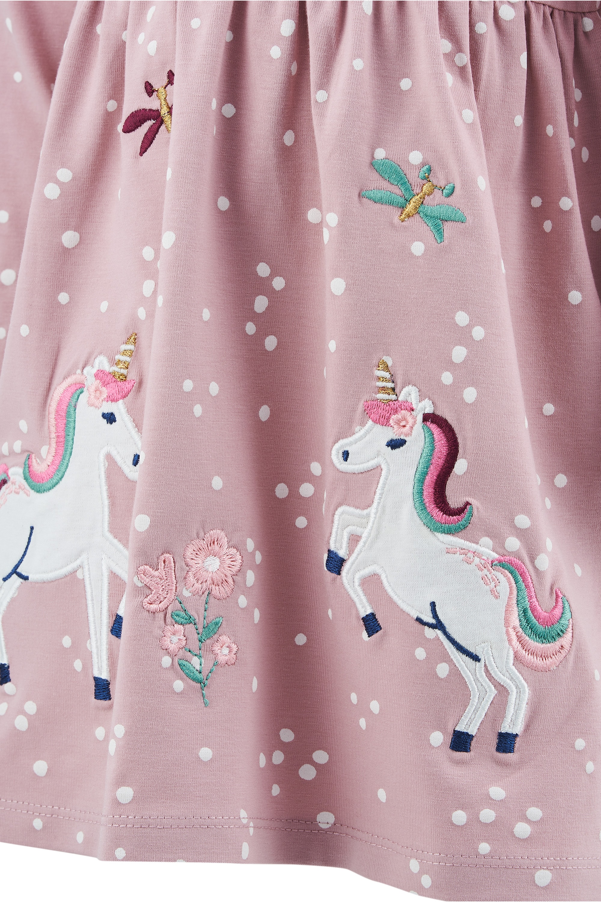 happy girls Robe en jersey mélange de coton, appliques licorne
