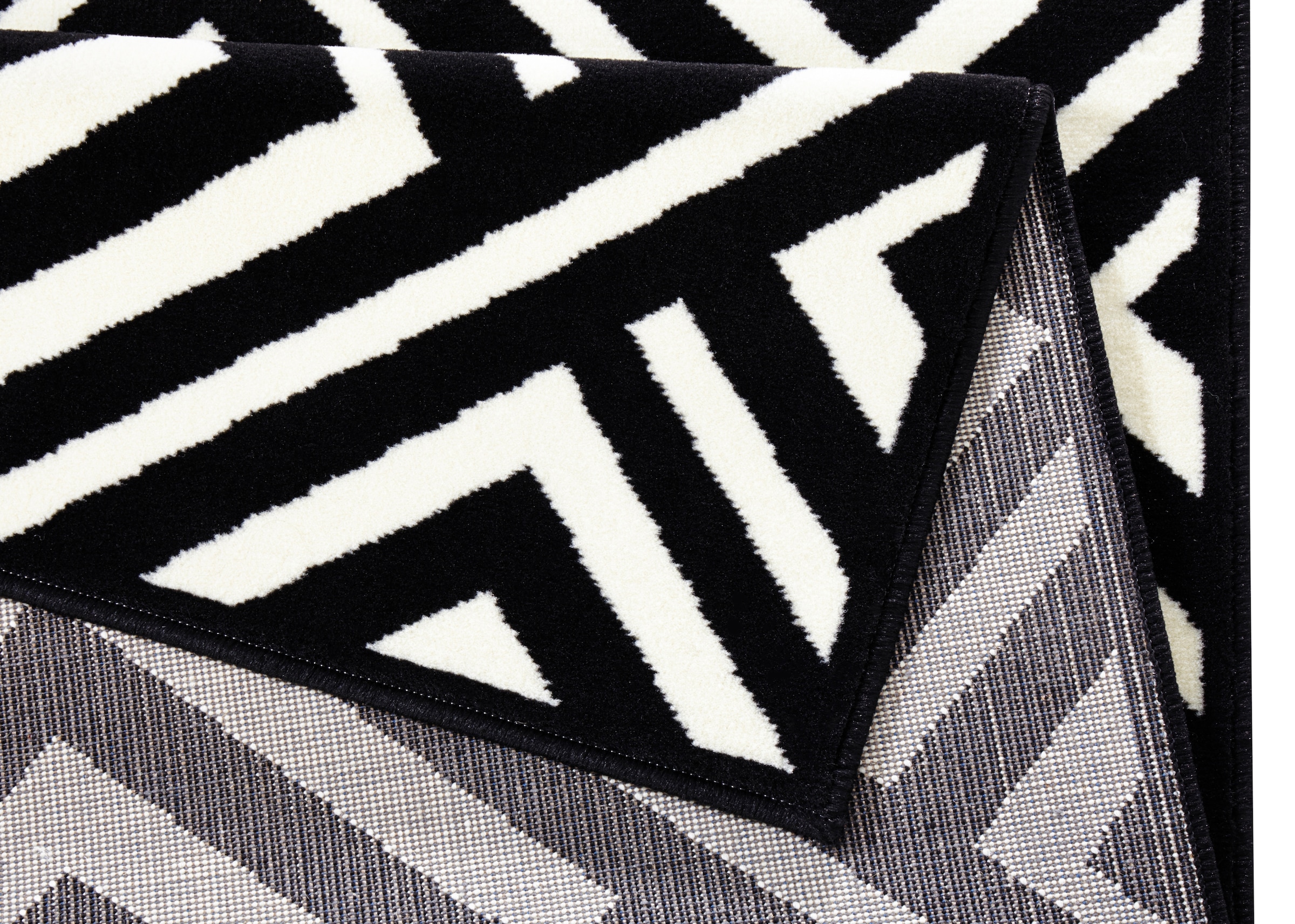 HANSE Home Teppich »Art« rechteckig 9 mm Höhe Kurzflor Rauten Motiv, Velour Haptik, Robust, Pflegeleicht, Gekettelt