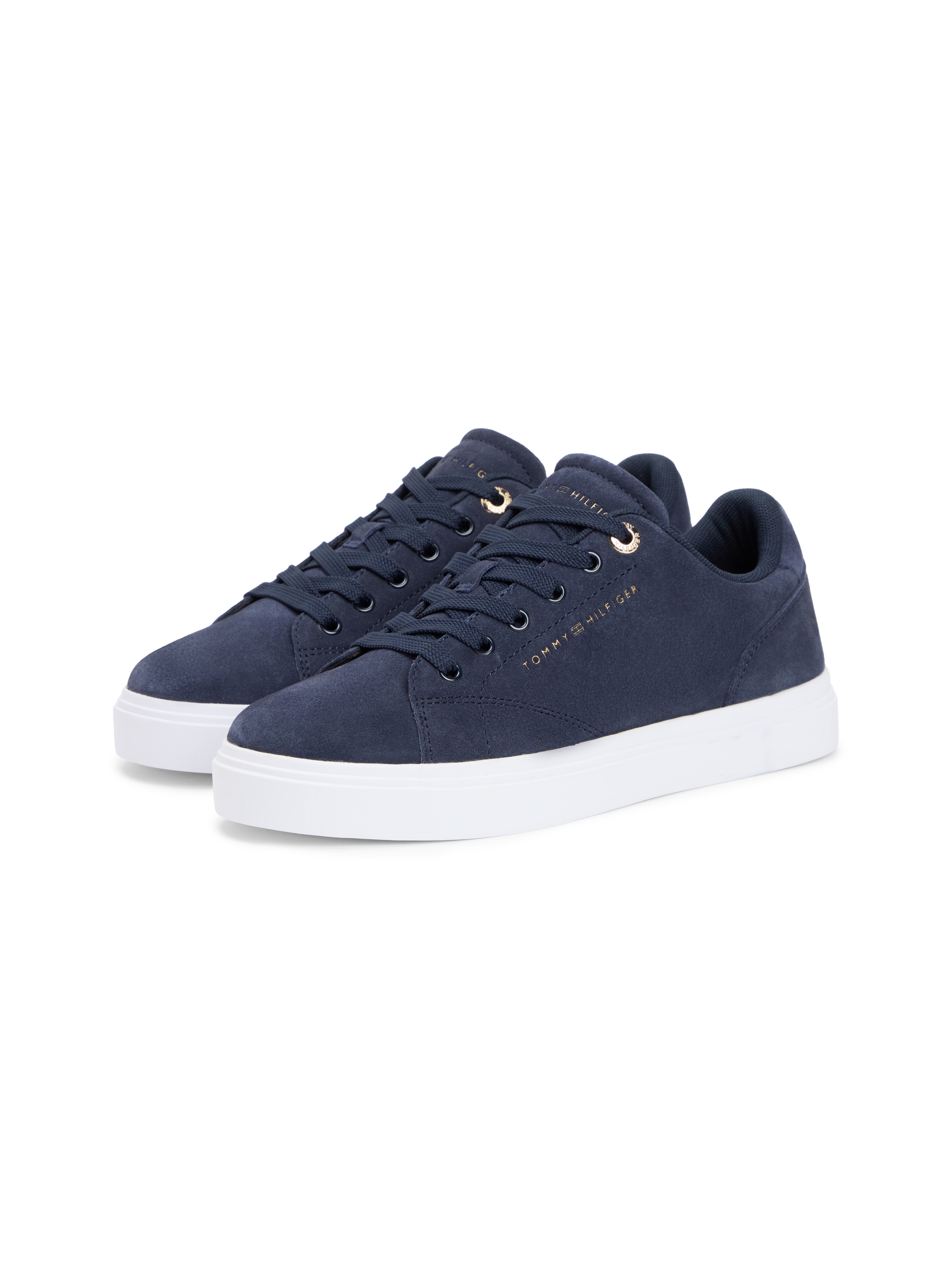 Tommy Hilfiger Baskets à plateforme »TH FEMININE CUPSOLE SUEDE«  Chaussure de loisirs, chaussure basse, à lacets avec inscriptions logo