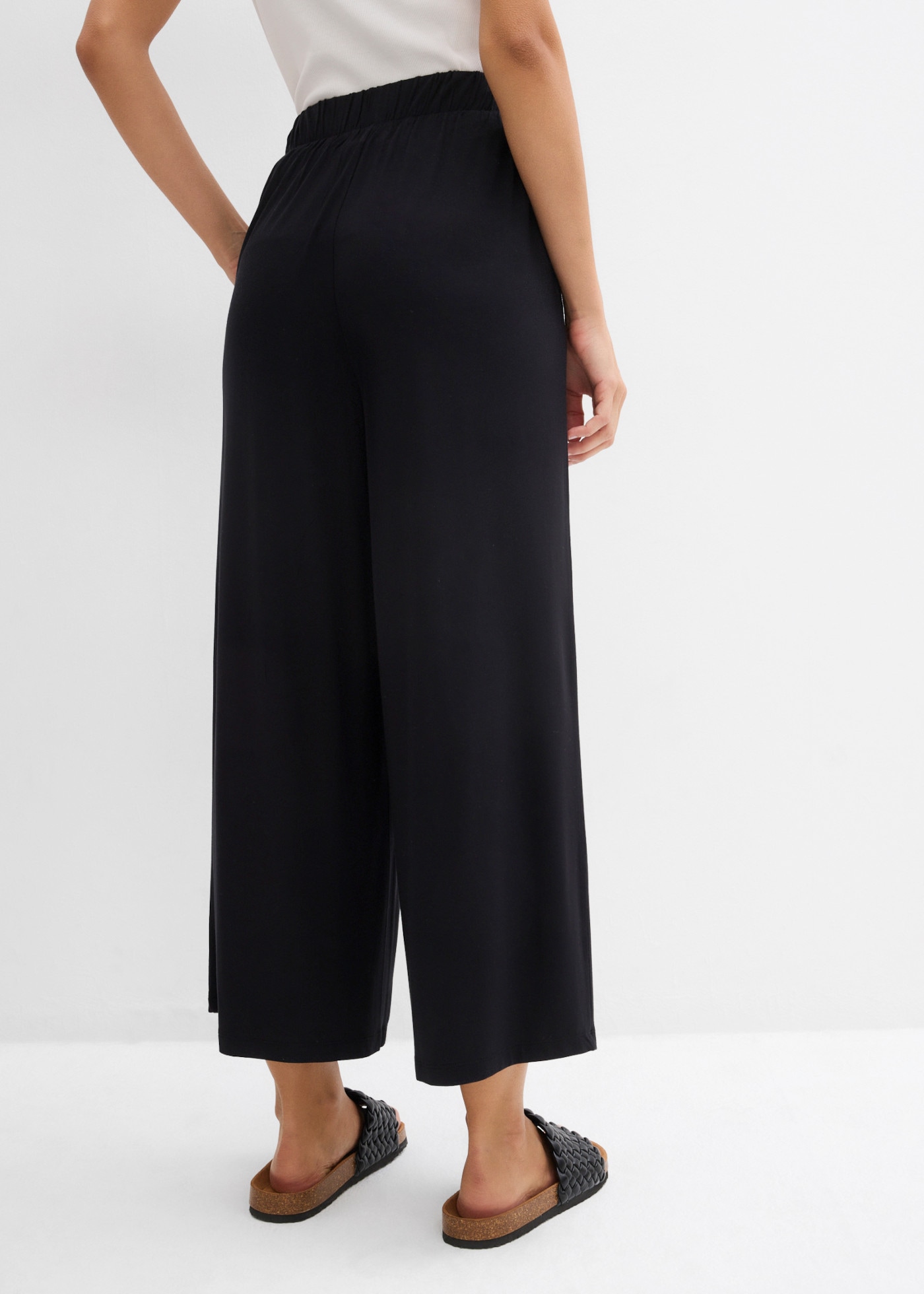 bonprix Jupe-culotte  coupe ample, en viscose et élasthanne, longueur 7/8