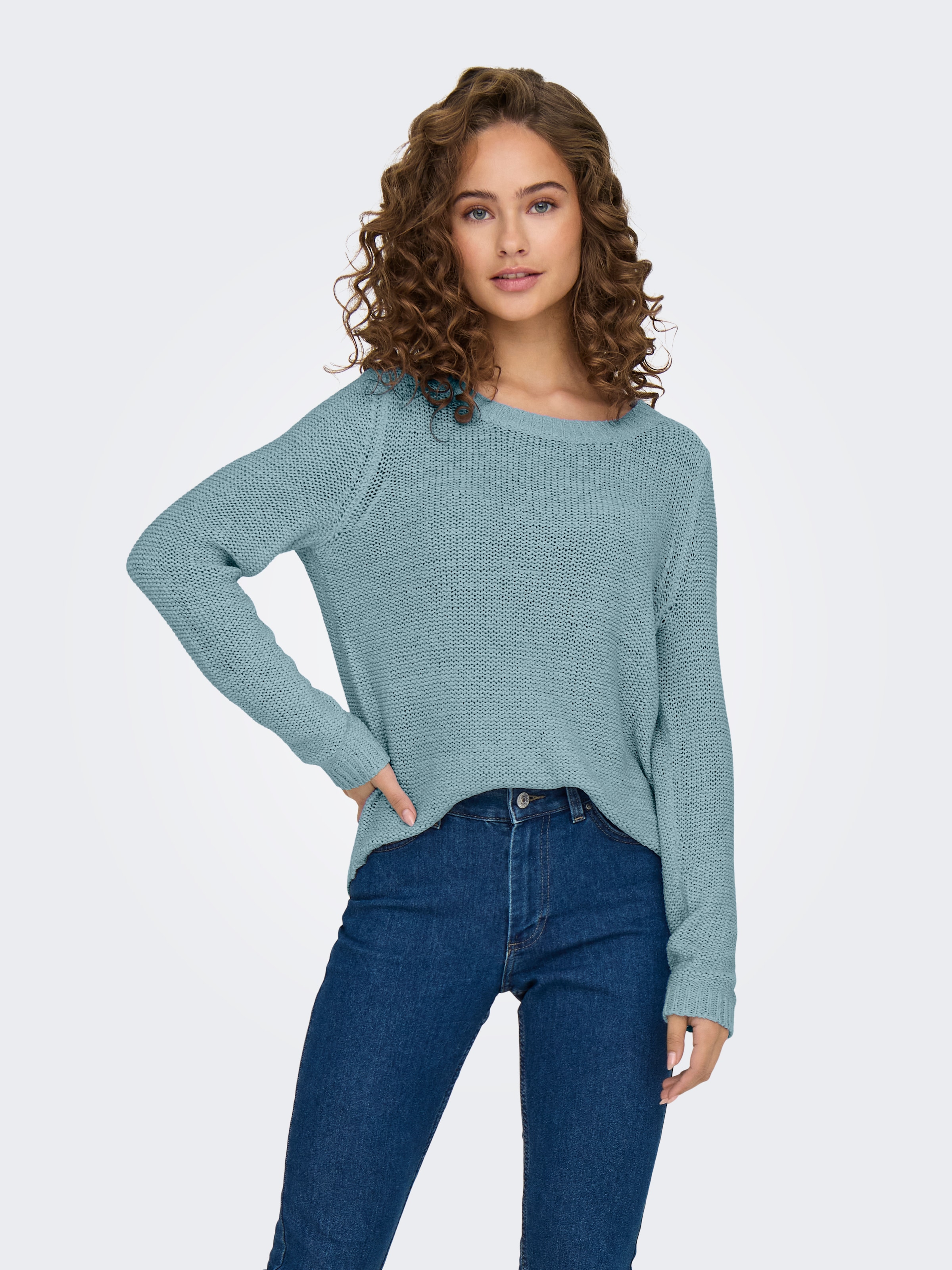ONLY Strickpullover »ONLGEENA XO L/S PULLOVER KNT NOOS« mit Rundhalsausschnitt