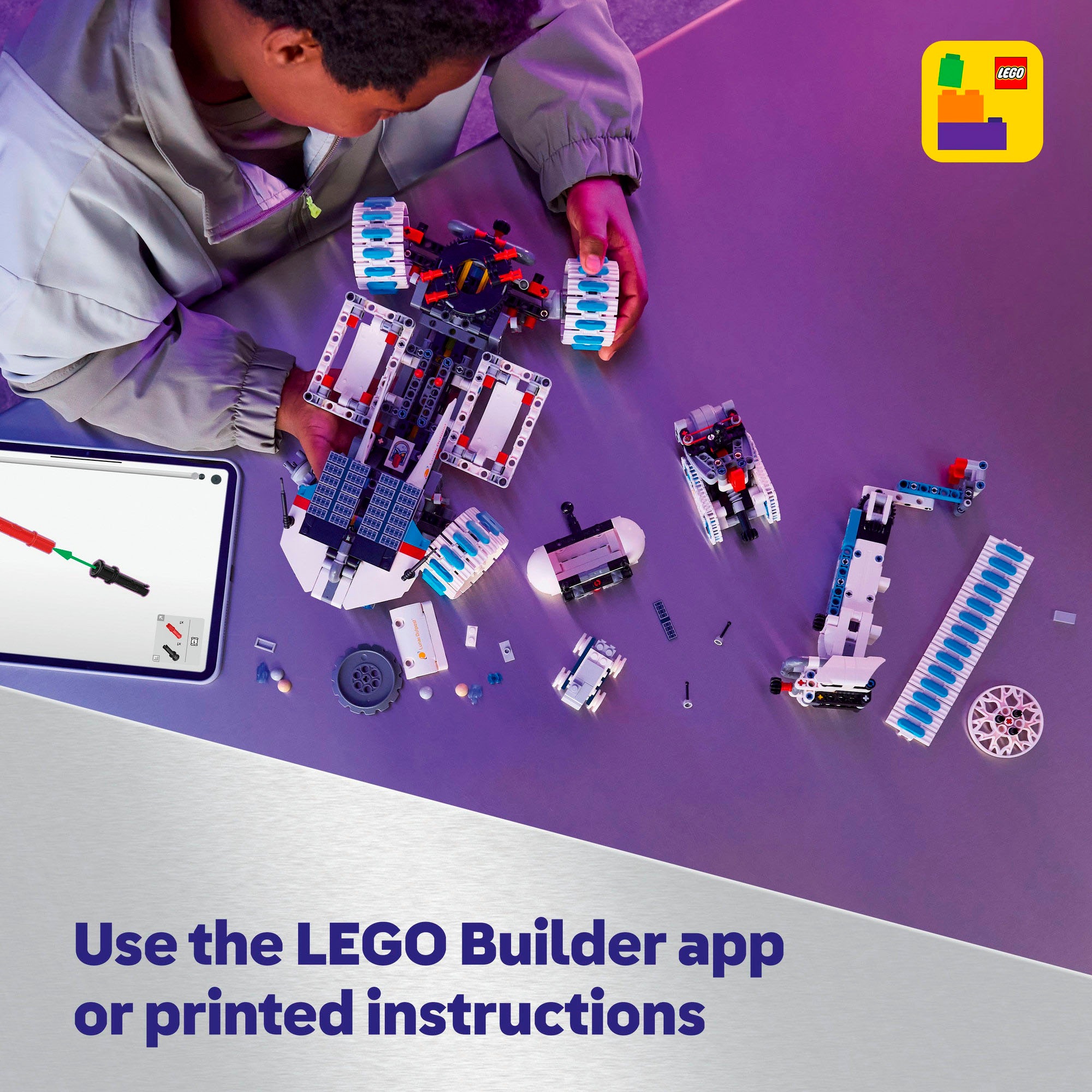 LEGO® Konstruktionsspielsteine »Lunar Outpost Mondrover-Raumfahrzeug (42211), LEGO Technic« Made in Europe