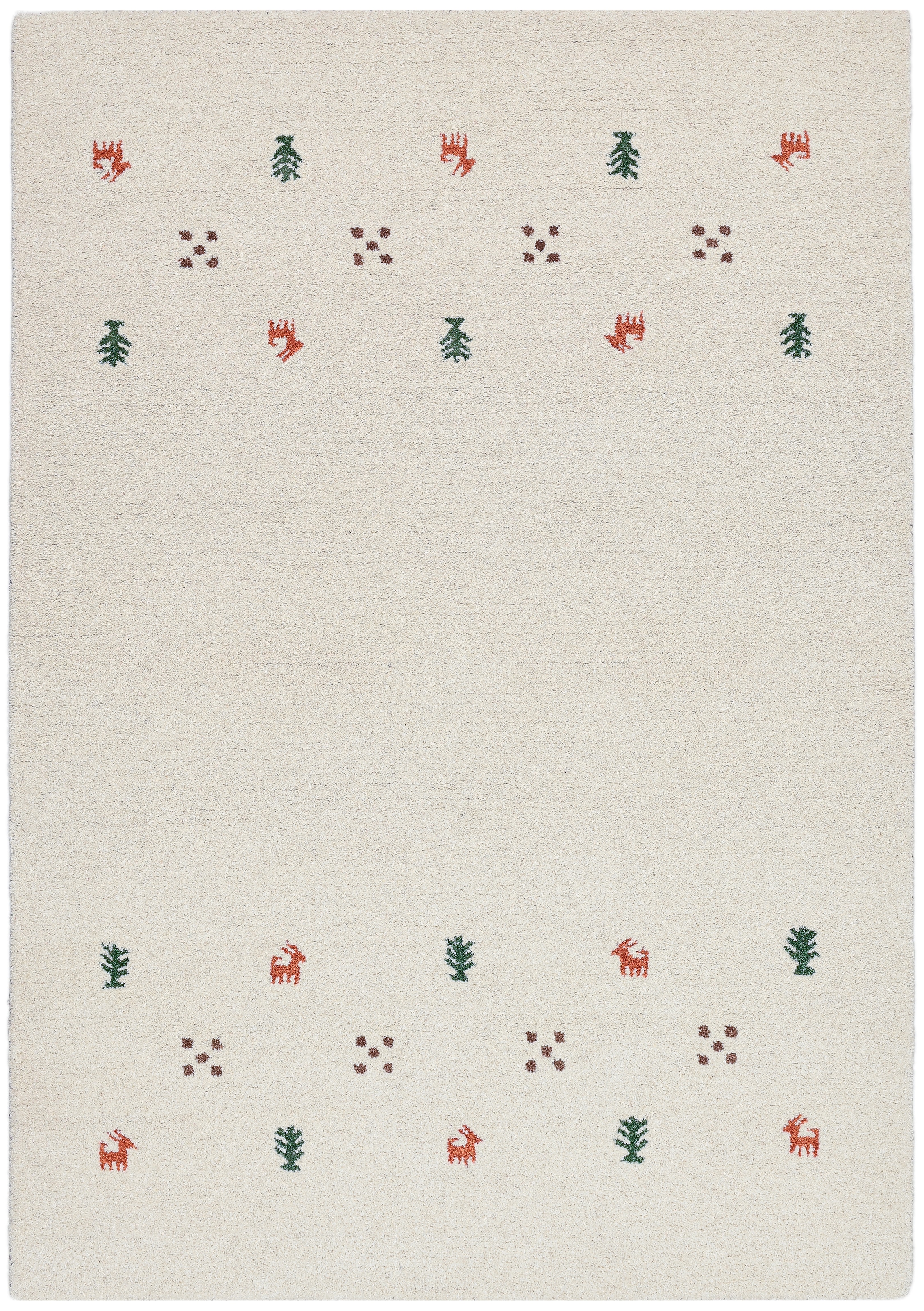 THEKO Wollteppich »Gabbeh Motiv, Handgefertigt, Teppich, Tiermotiv,  reine Wolle« rechteckig 14 mm Höhe reine Wolle, Wohnzimmer, Schlafzimmer, Esszimmer