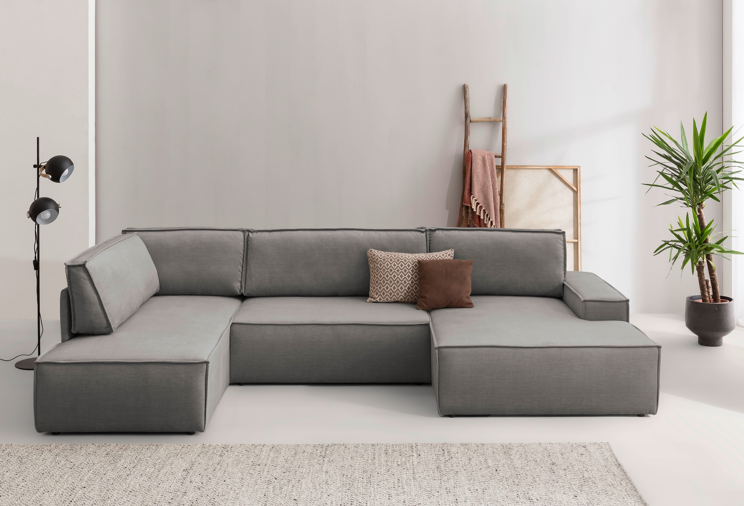 GOODproduct Wohnlandschaft »SHERWOOD U-Form, 329 cm - OTTO. Verlässliche Qualität.« Schlaffunktion m. Bettkasten (194x139 cm), Cord, Vintage, Samtvelours