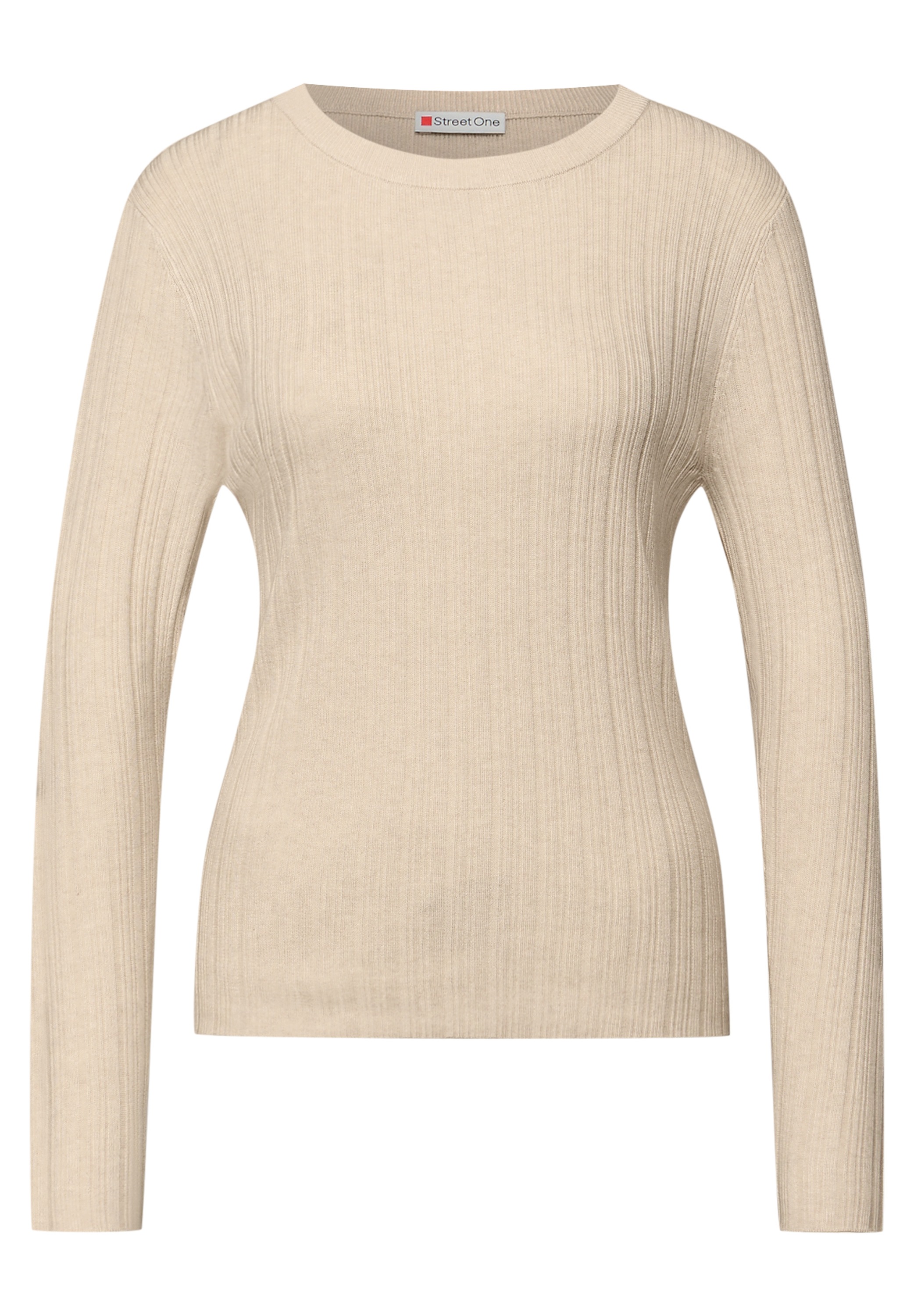 STREET ONE Strickpullover mit Rippstruktur und Viskose