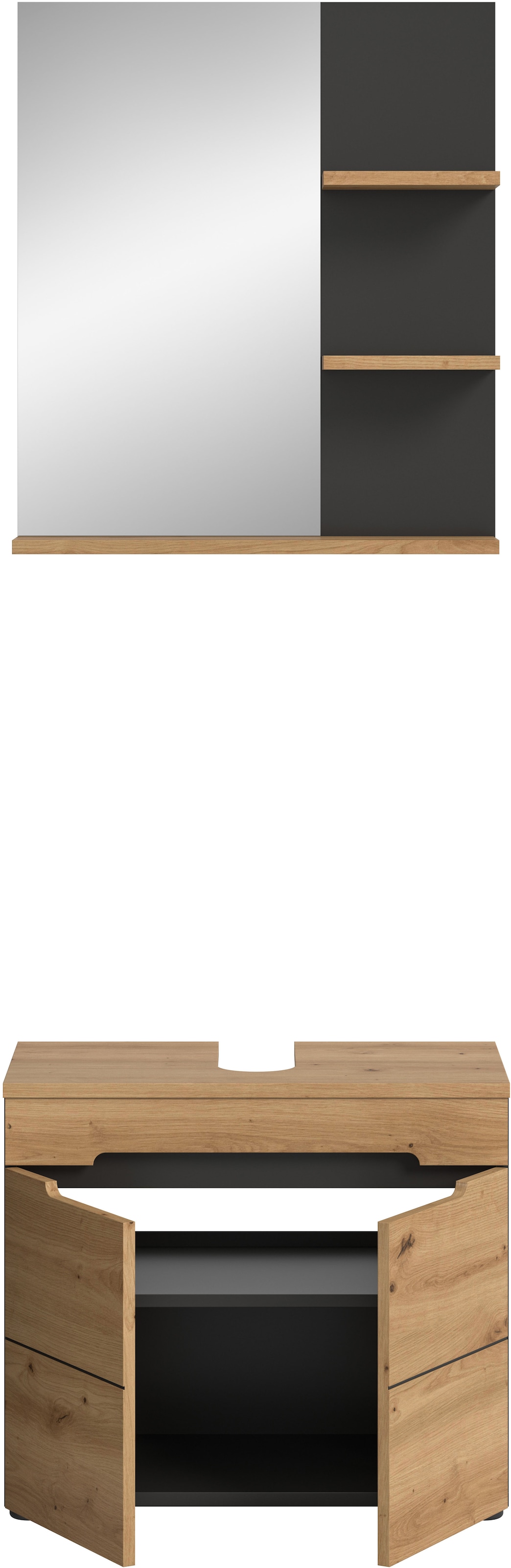 INOSIGN Badmöbel-Set »REHAT, 2-teilig, Breite 63 cm, mit grifflosen Fronten, bestehend aus:« 2 Stk. tlg.