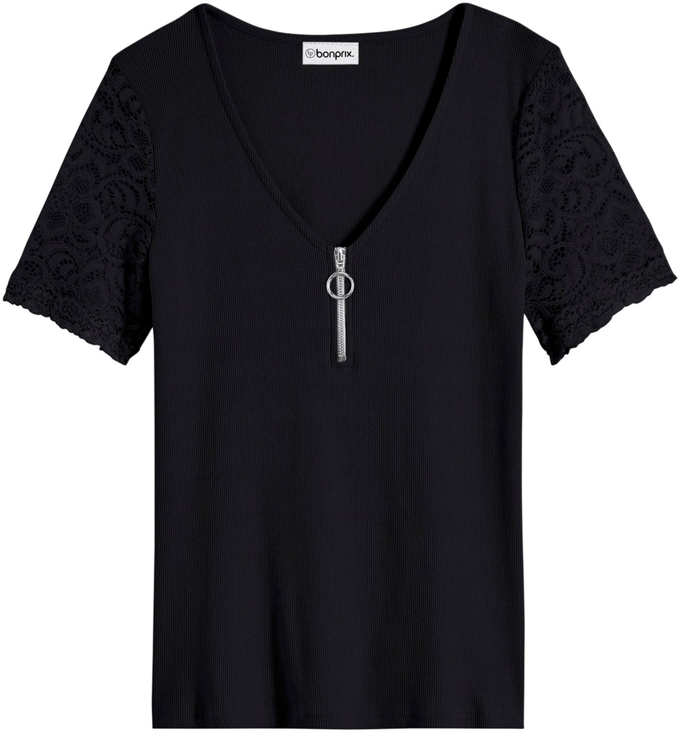 bonprix T-shirt eng anliegende Passform, Kurzarm-Design, für vielseitige Anlässe