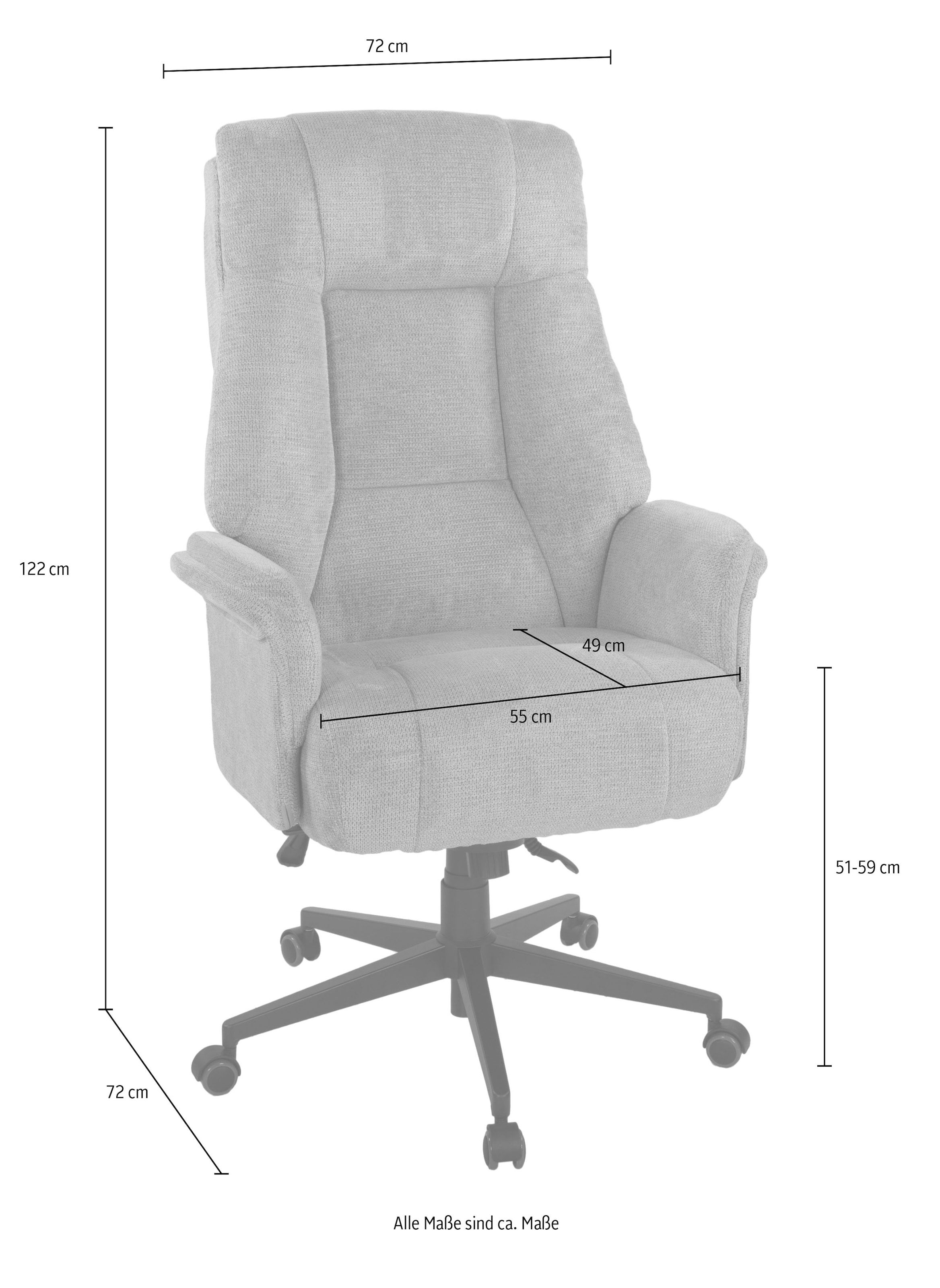 Duo Collection Fauteuil de direction »Chefsessel Otto XXL« () 1 cuisNoyau à ressorts 16 cm, supporte jusqu'à 150 kg, mécanisme bascule, réglage en hauteur