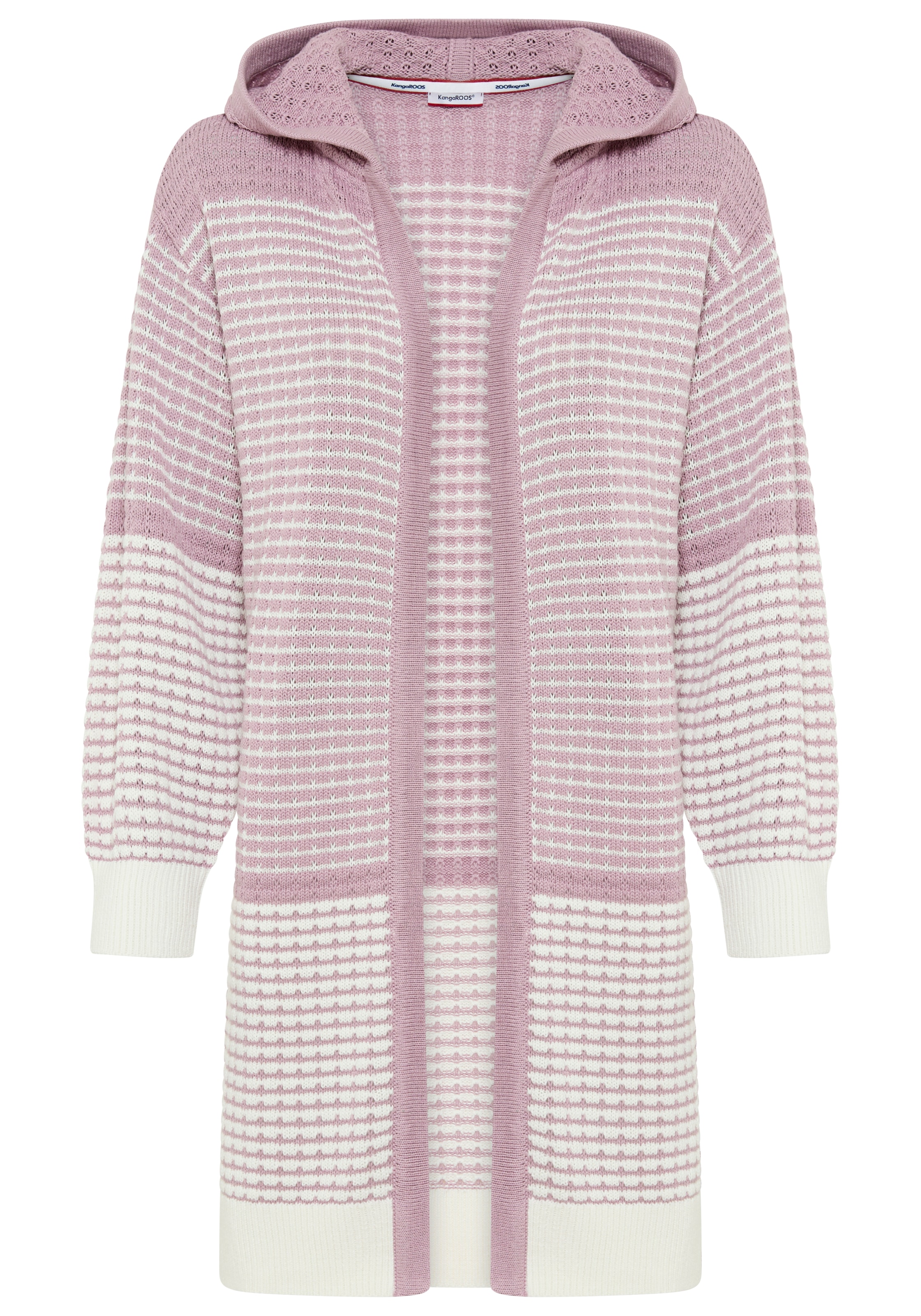 KangaROOS Cardigan à capuche mit angesagtem Strickmuster