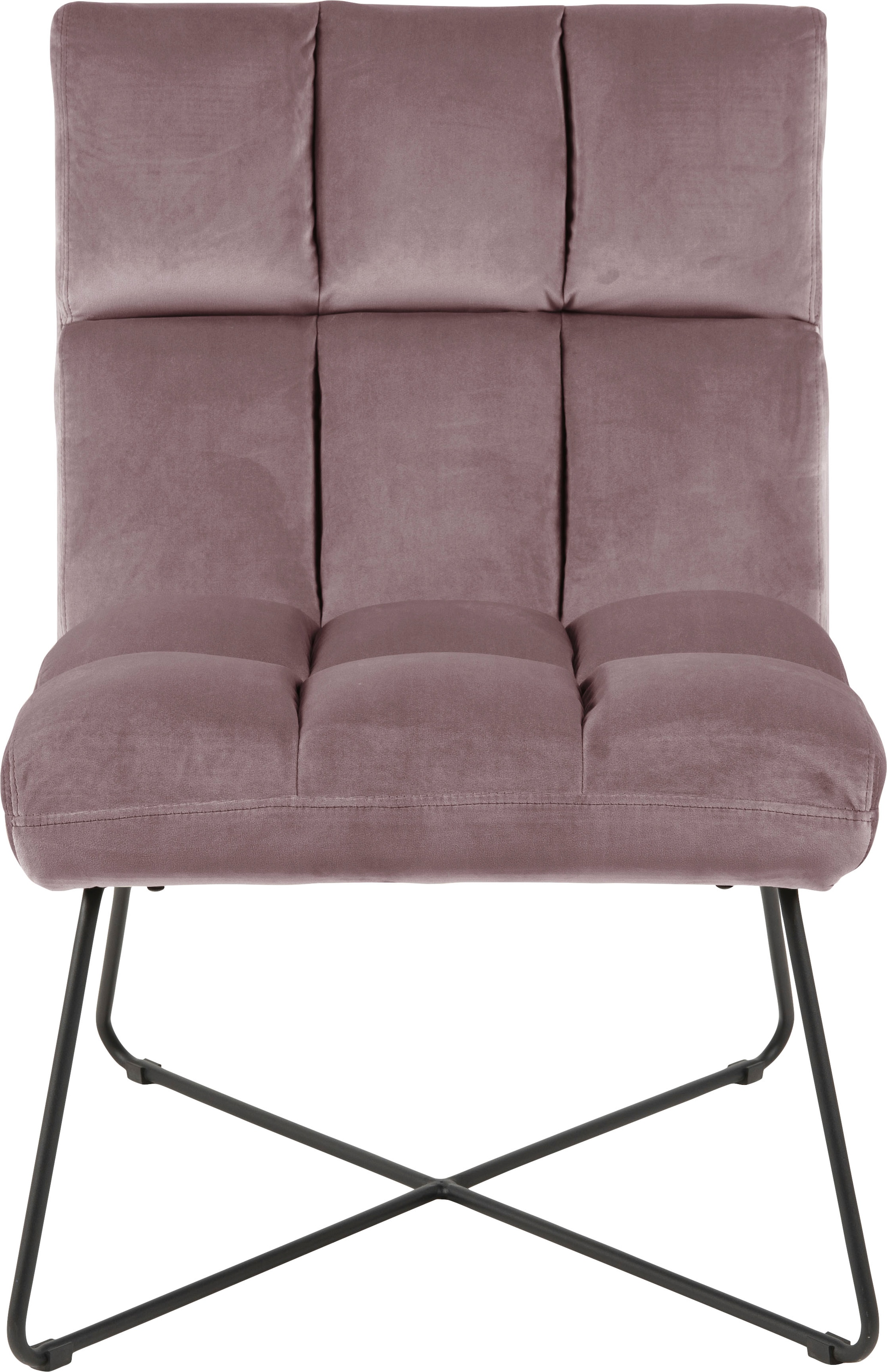 ACTONA GROUP Fauteuil lounge 1,  velours de coton et coutures carrées, différentes variantes