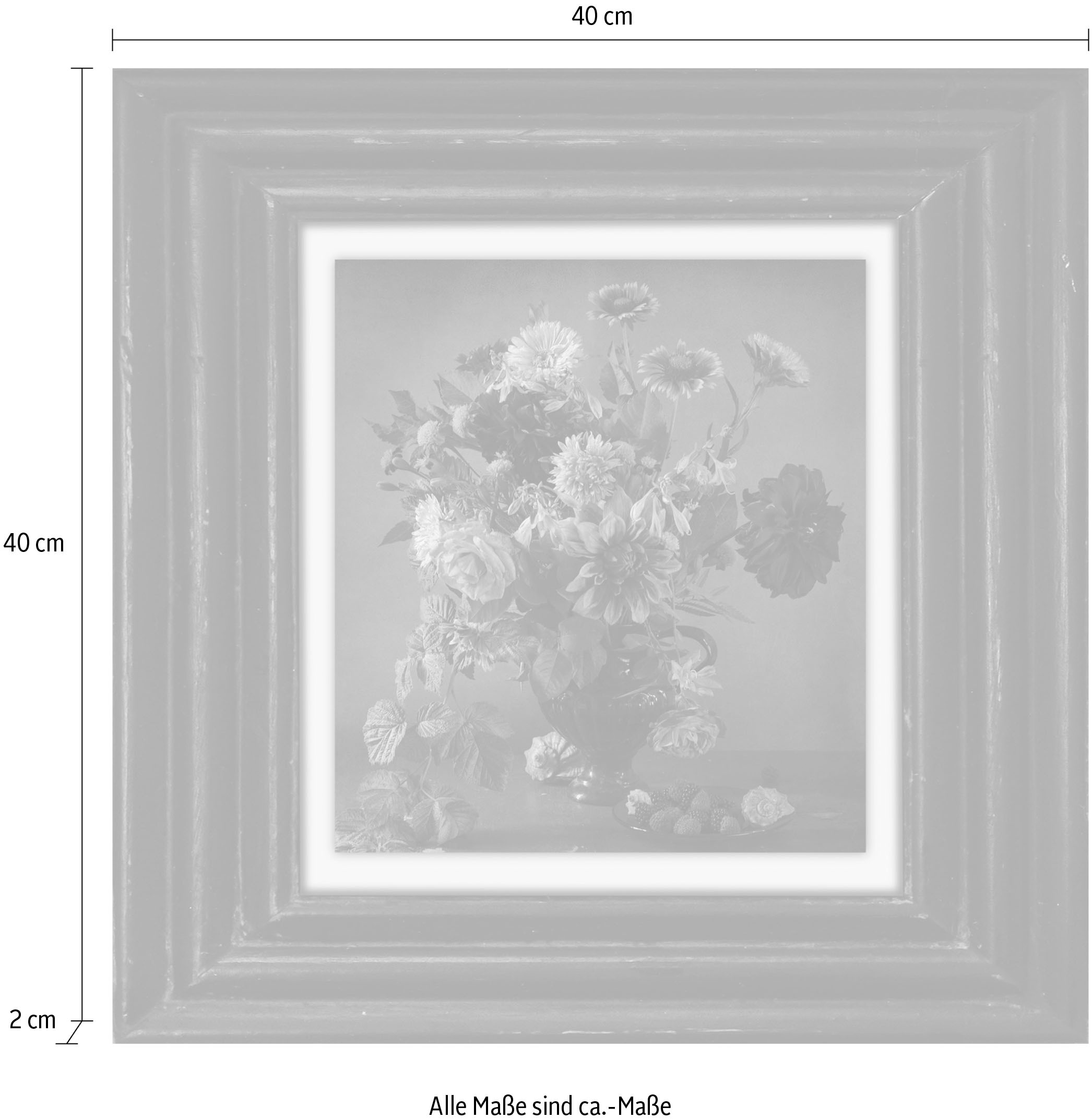 queence Leinwandbild »Blumen« Blumen | Blumenbilder | Kunst | Stillleben | Vasen & Töpfe Premium-Leinwandstoff, Handarbeit aus Deutschland, 40x40cm