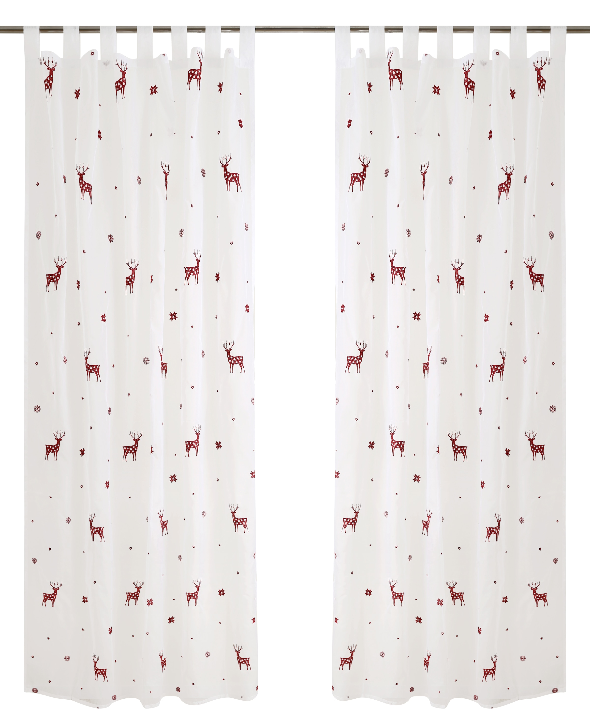 GOODproduct Rideau »Elch« Boucles 1 cuis tlg. 1 Schal, Mit Rentieren, Sternen und Schneeflocken bestickt