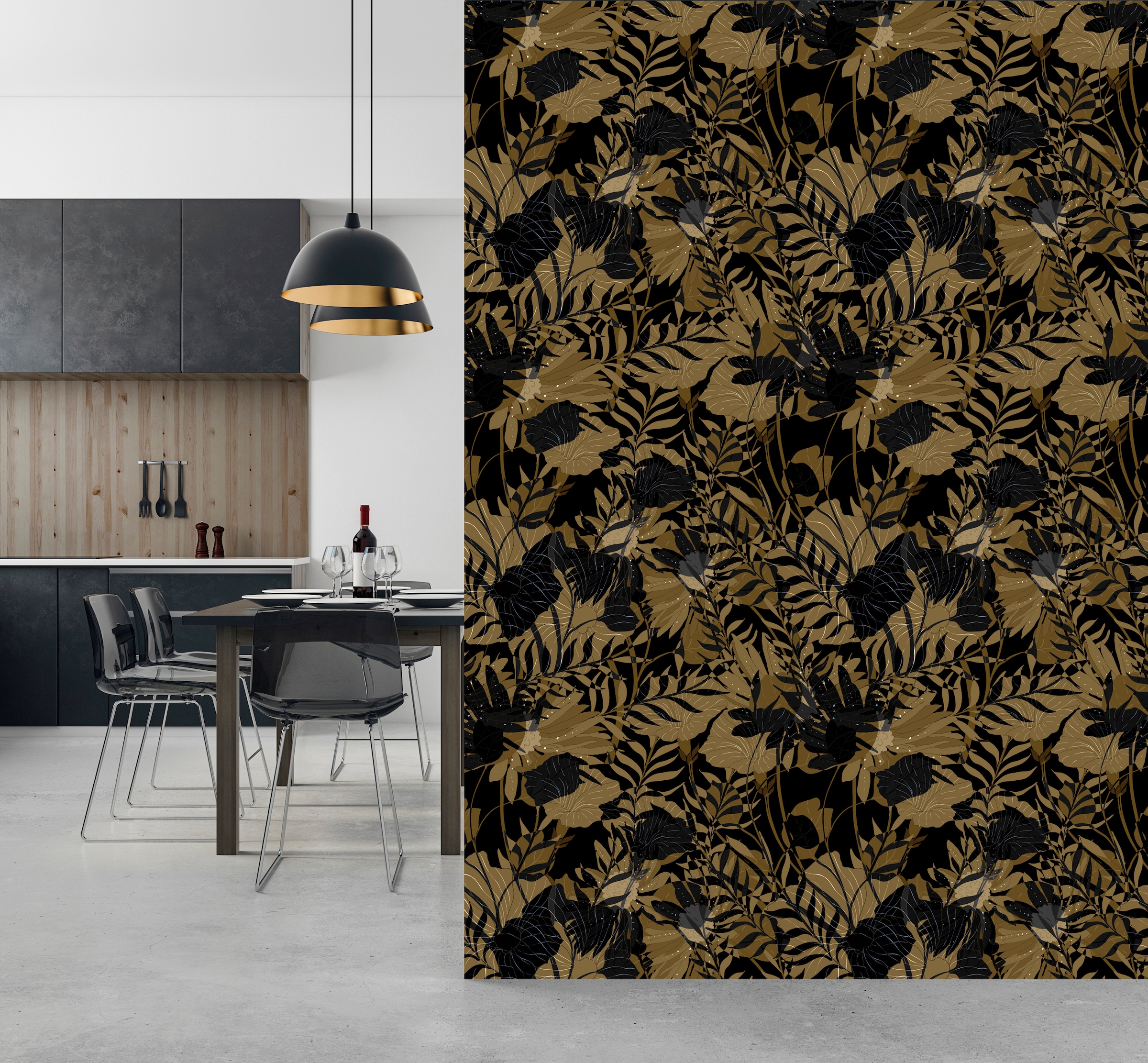 queence Papier peint vinyle »Maria« Motif | botanique | floral | imprimé | naturellement | à motifs 90x250cm, selbstklebend, kinderleichte Anbringung, , Sticker